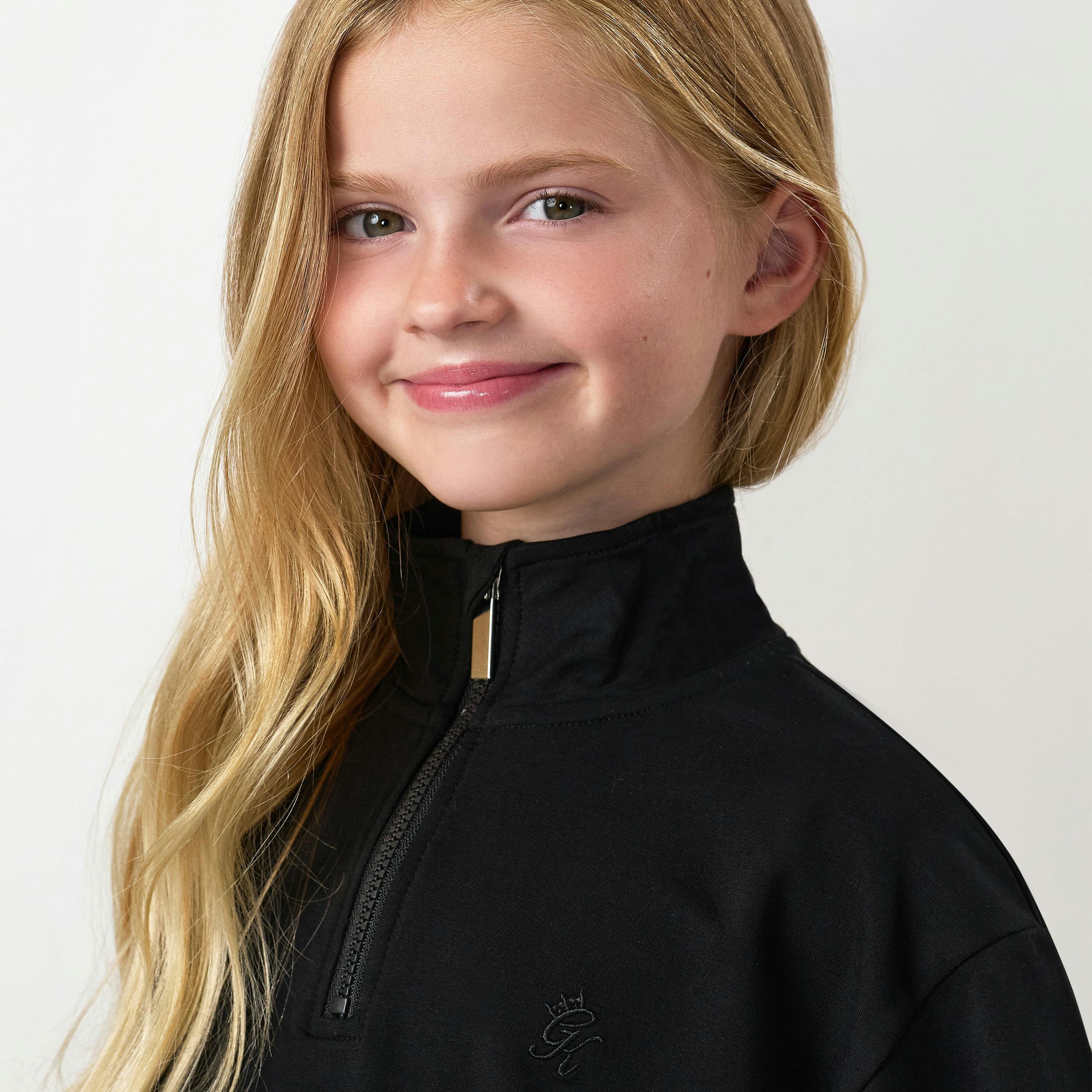 Gym King Older Kids Victory Boxy 1/4 Zip Funnel - Black , view 6 of 6