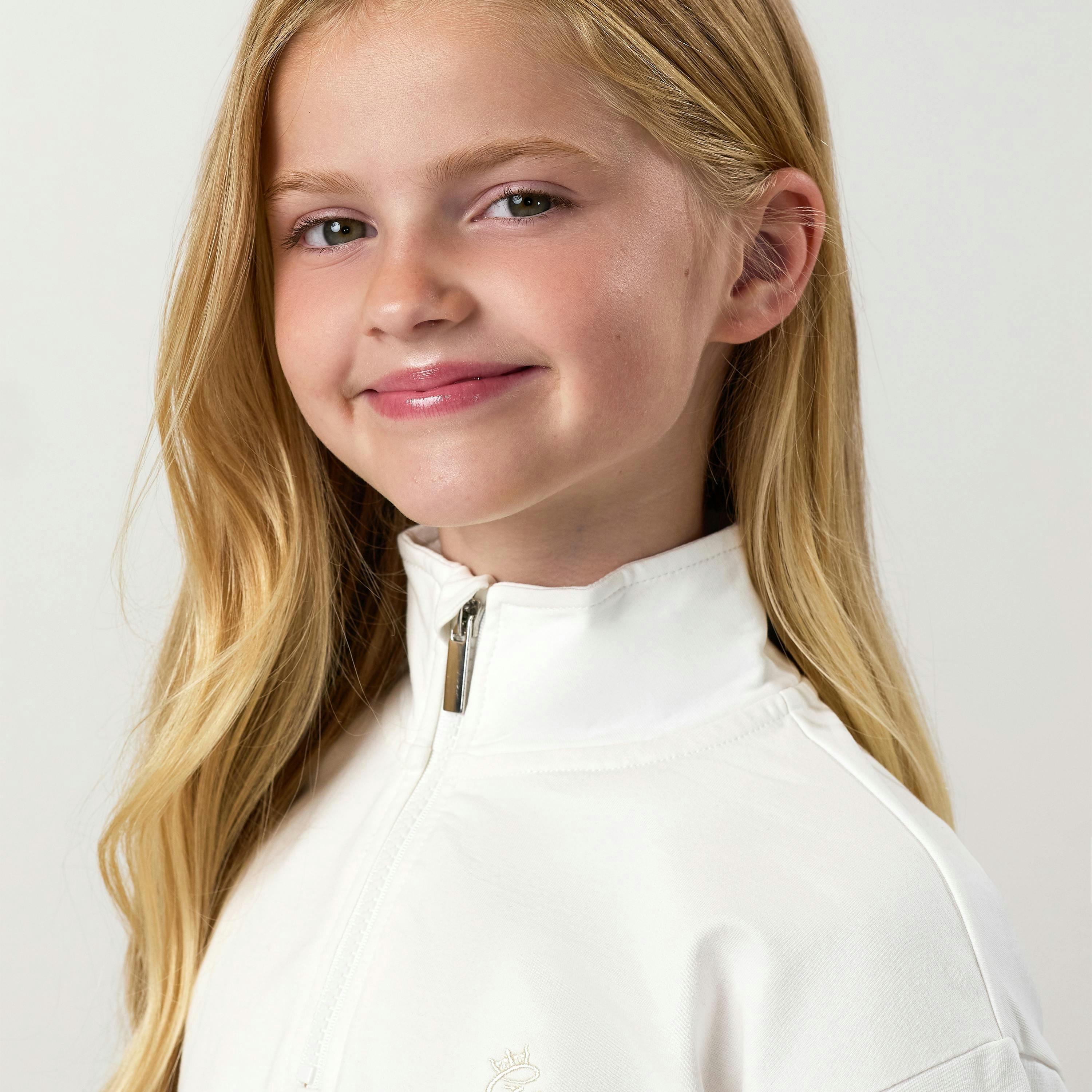 Gym King Older Kids Victory Boxy 1/4 Zip Funnel - Cream , view 3 of 5