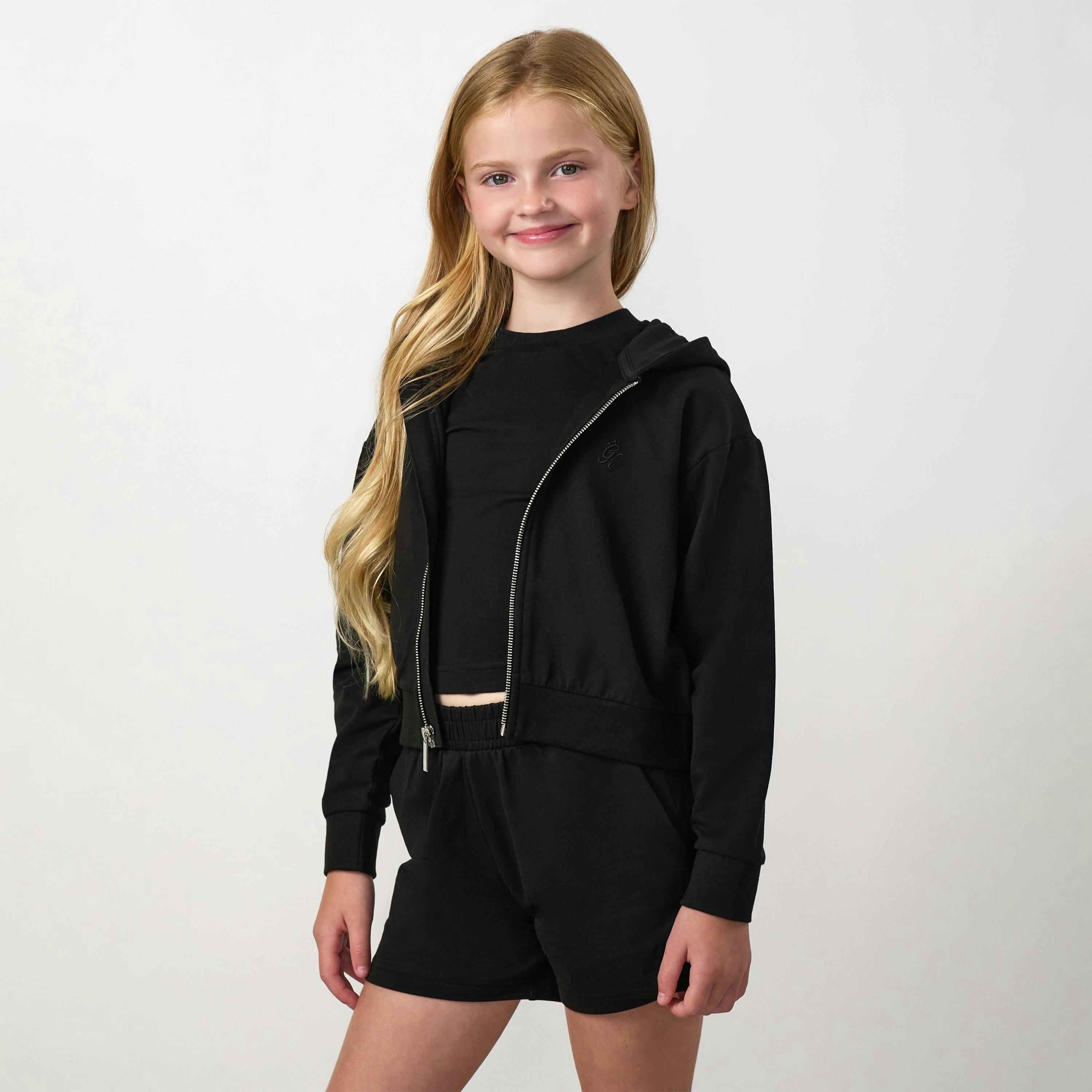 Gym King Younger Kids Victory Boxy Full Zip Hoodie - Black , view 1 of 6