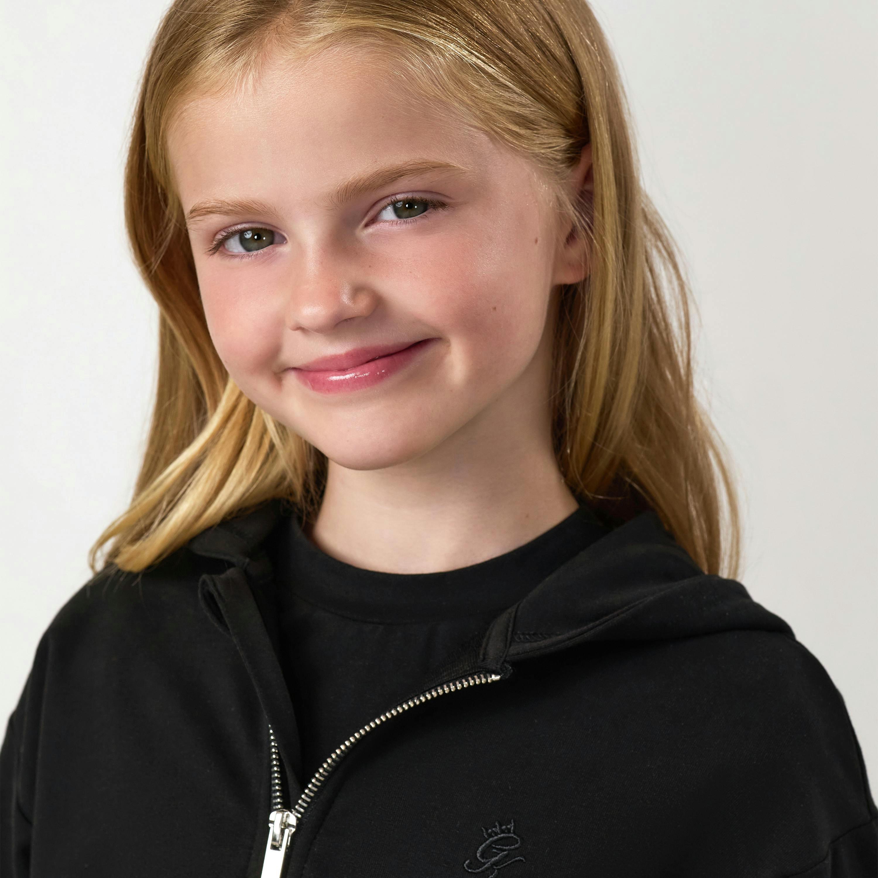 Gym King Younger Kids Victory Boxy Full Zip Hoodie - Black , view 6 of 6