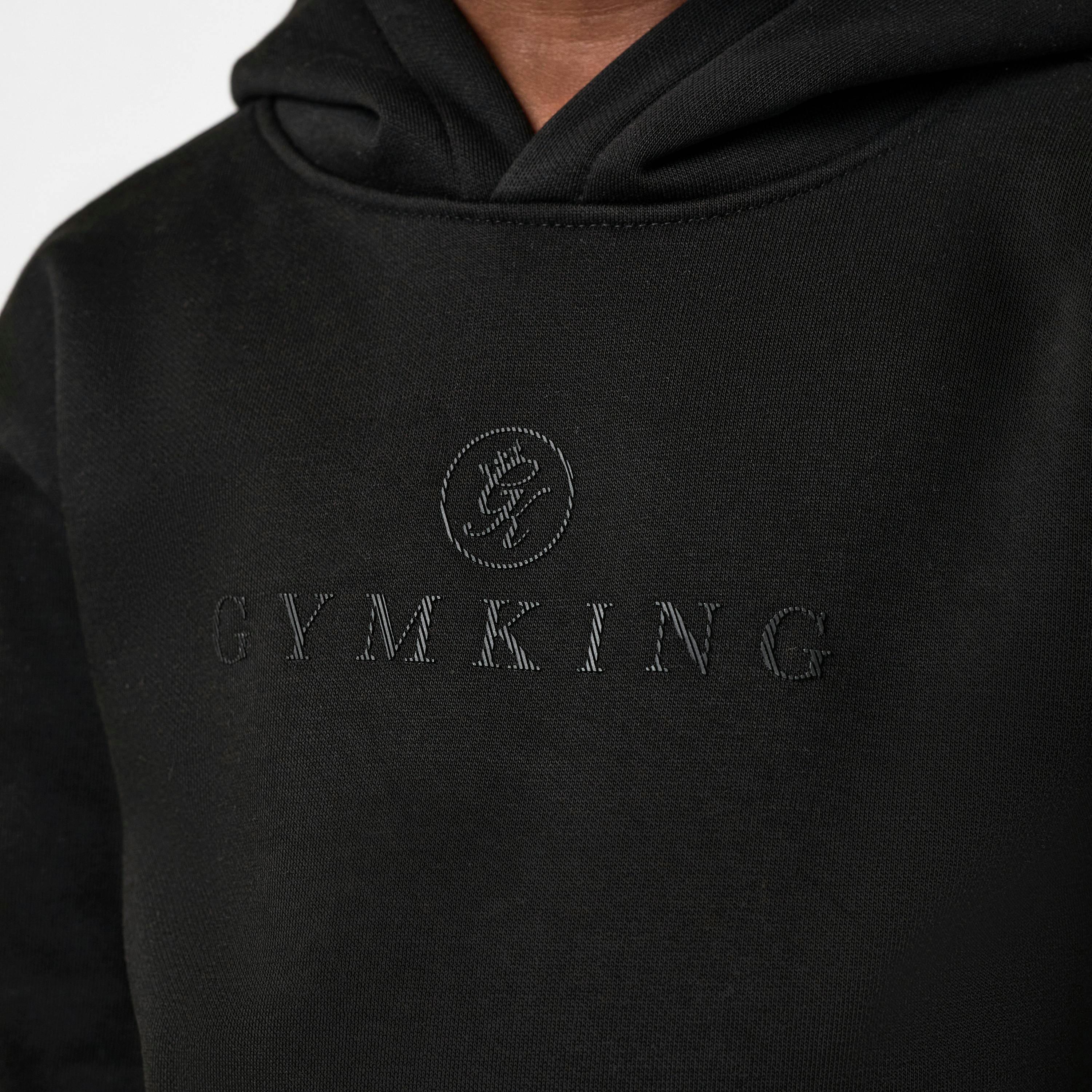 Gym King Younger Kids Pro Logo V2 Hoodie - Black / Black , view 3 of 5