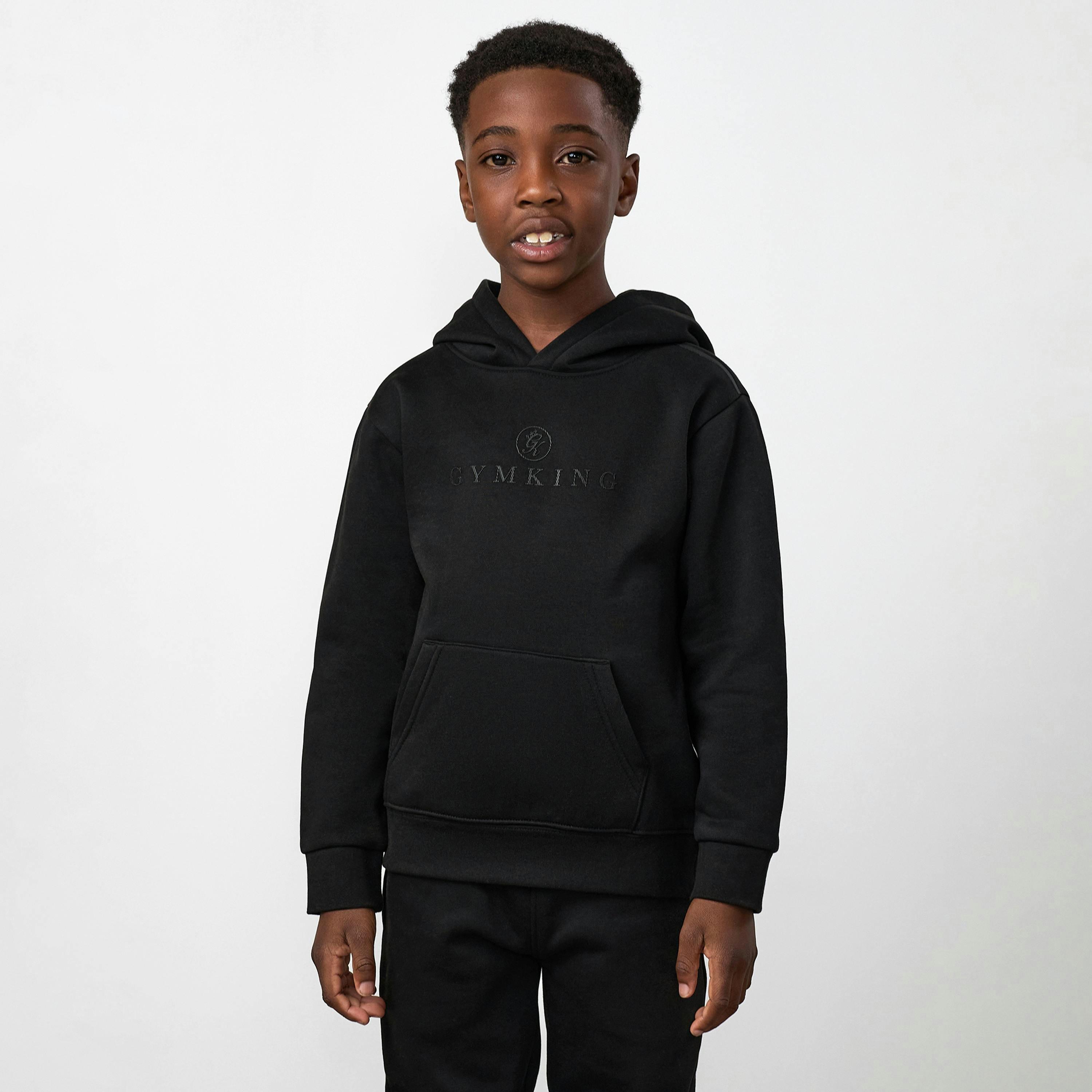 Gym King Older Kids Pro Logo V2 Hoodie - Black / Black , view 1 of 5