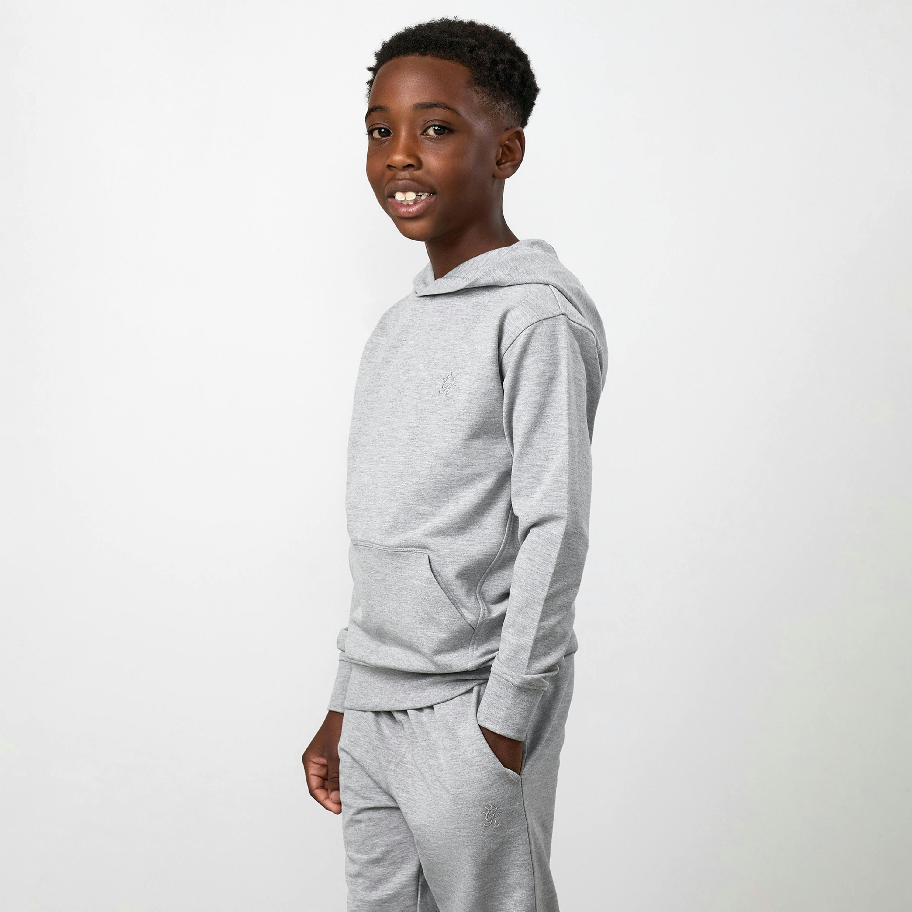 Gym King Older Kids Victory Loopback Hoodie - Grey Marl , view 1 of 5