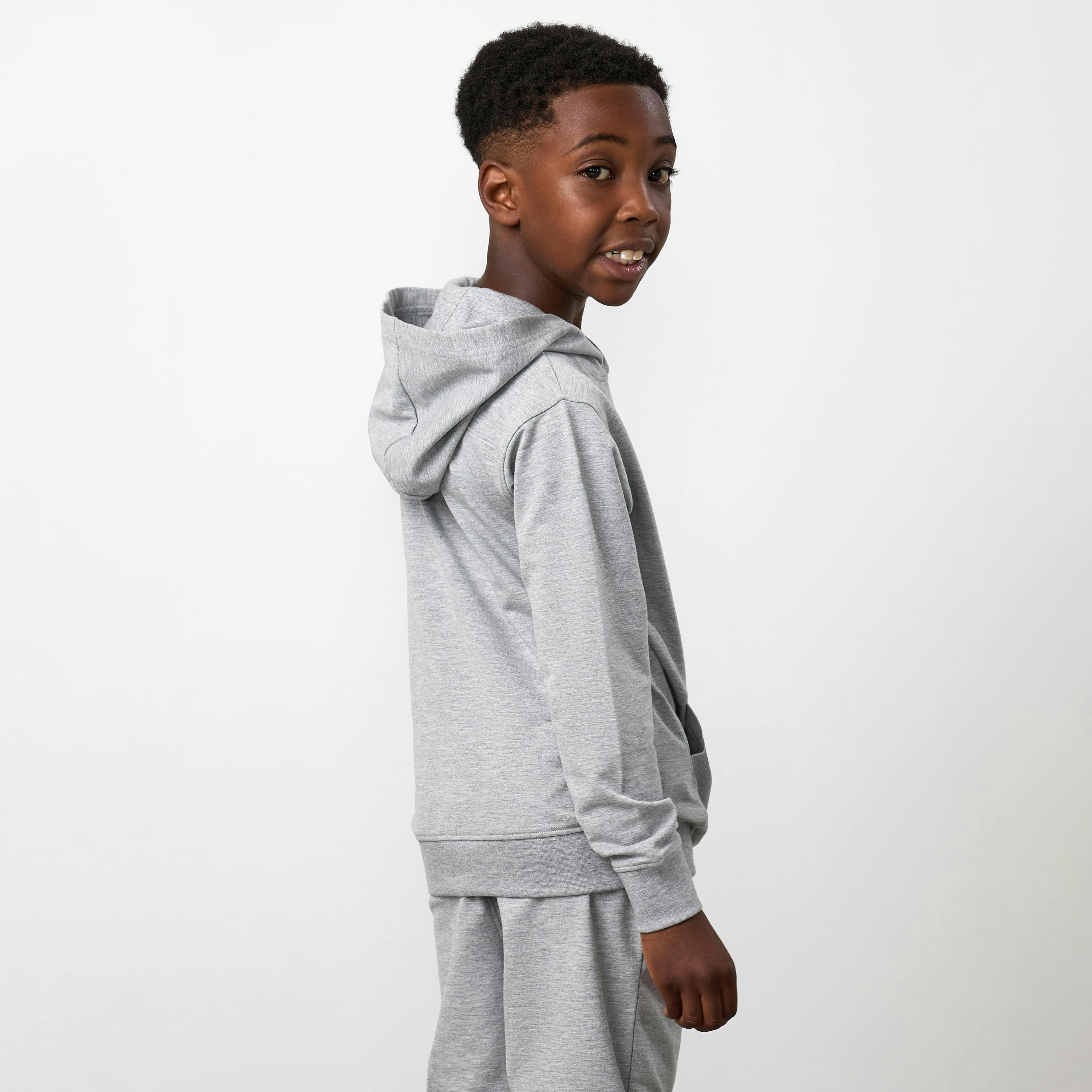 Gym King Older Kids Victory Loopback Hoodie - Grey Marl , view 2 of 5