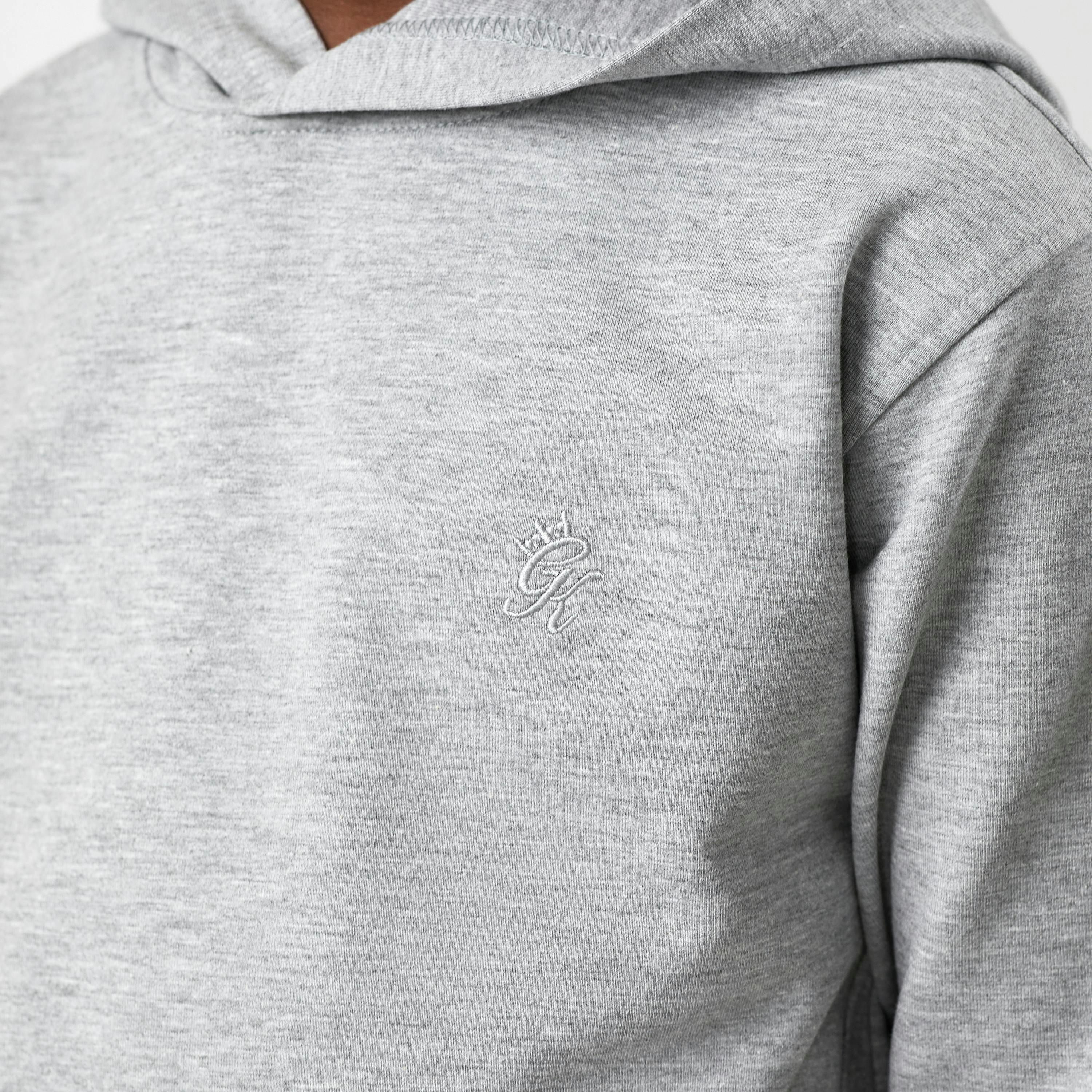 Gym King Older Kids Victory Loopback Hoodie - Grey Marl , view 3 of 5