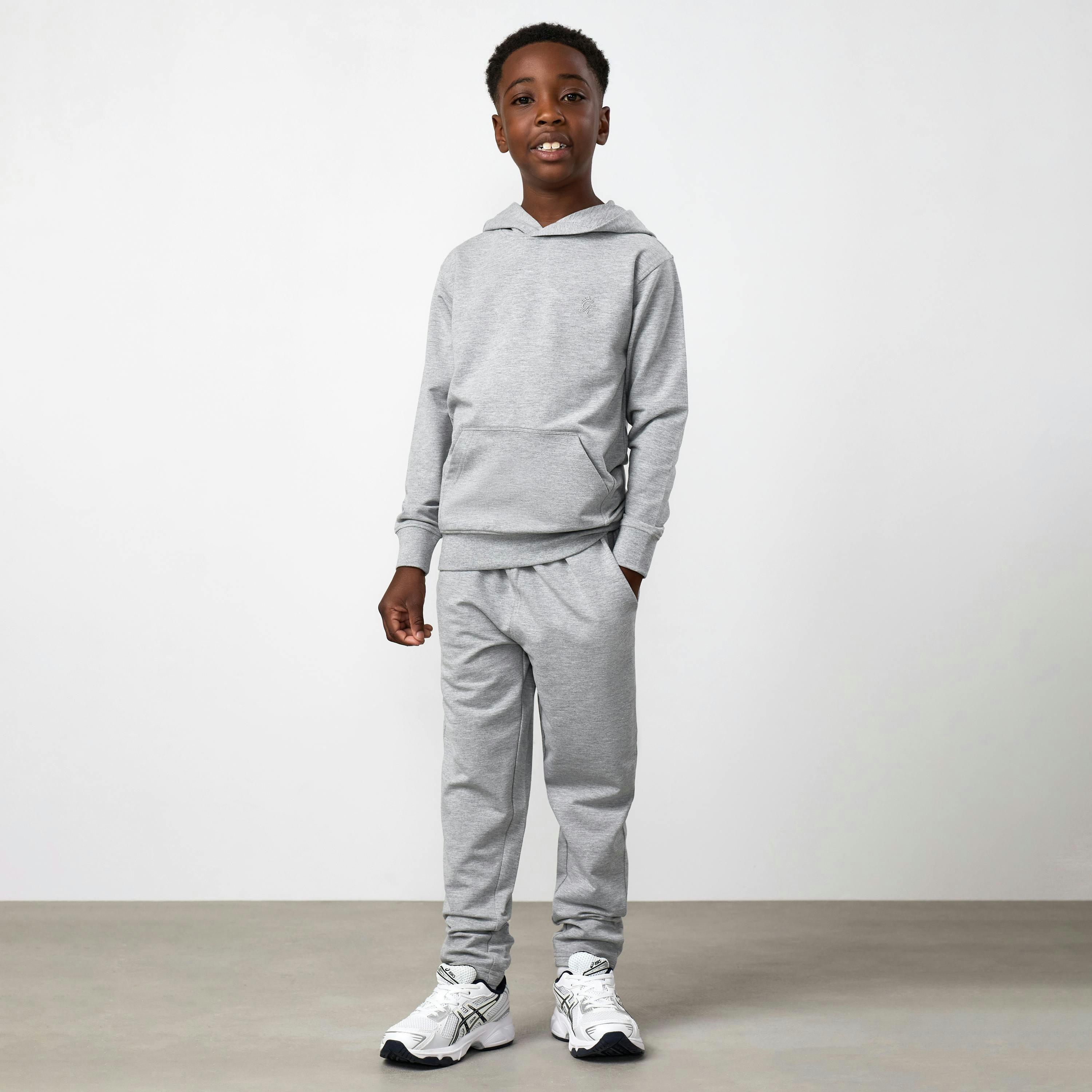 Gym King Older Kids Victory Loopback Hoodie - Grey Marl , view 4 of 5