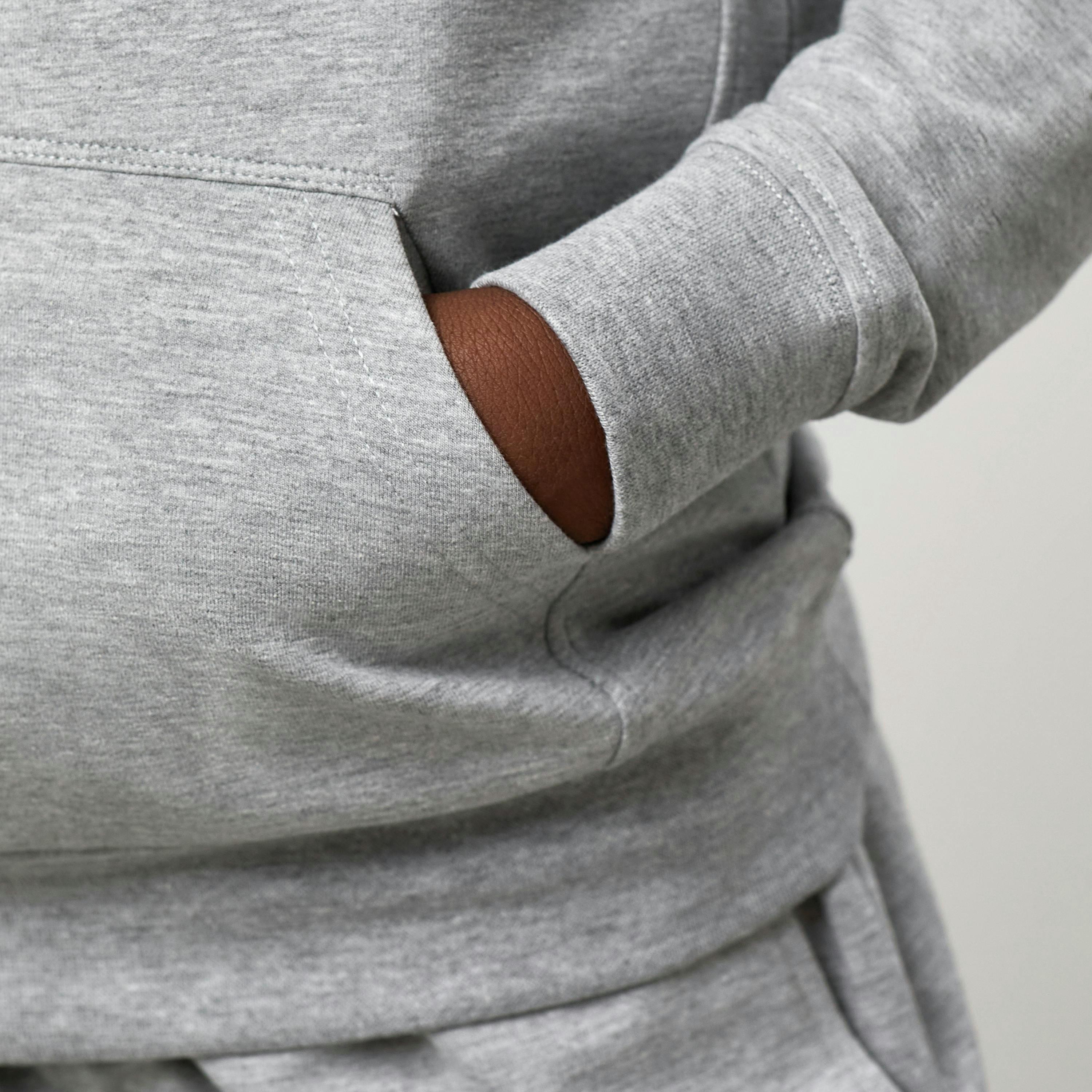 Gym King Older Kids Victory Loopback Hoodie - Grey Marl , view 5 of 5