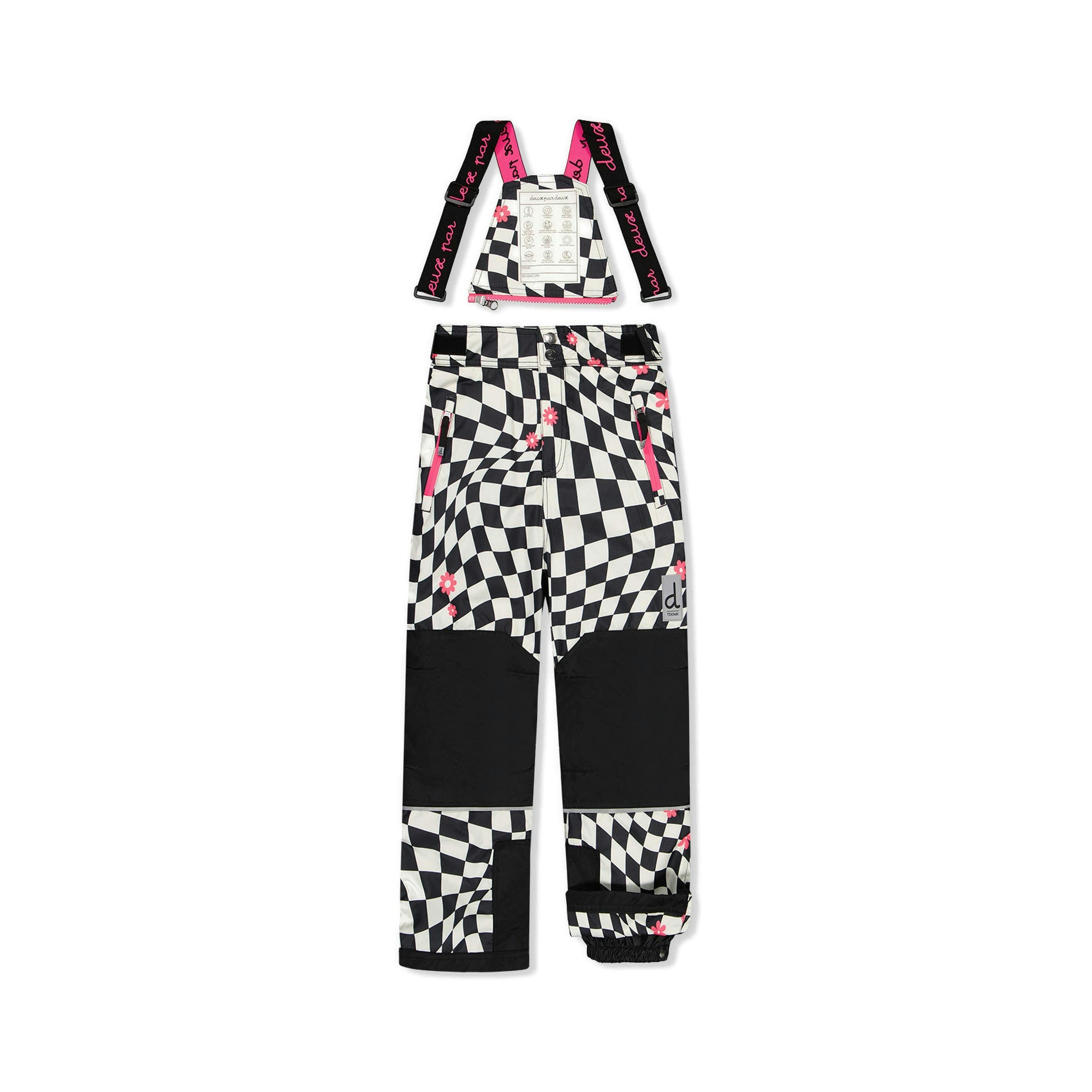 Two Piece Teknik Snowsuit White And Bright Pink Checkered Print , view 6 of 6