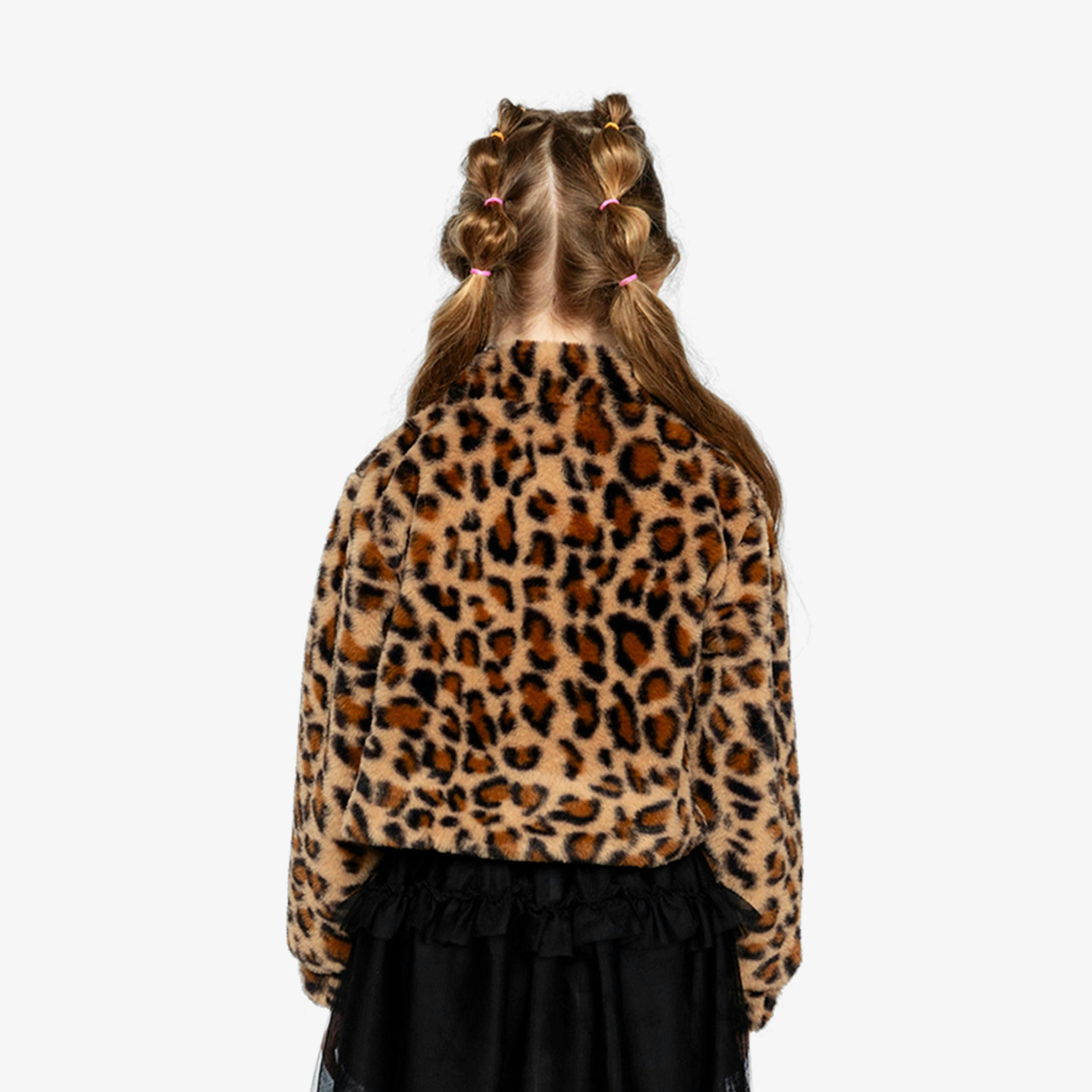 Faux Fur Jacket Brown Leopard Print , view 5 of 6