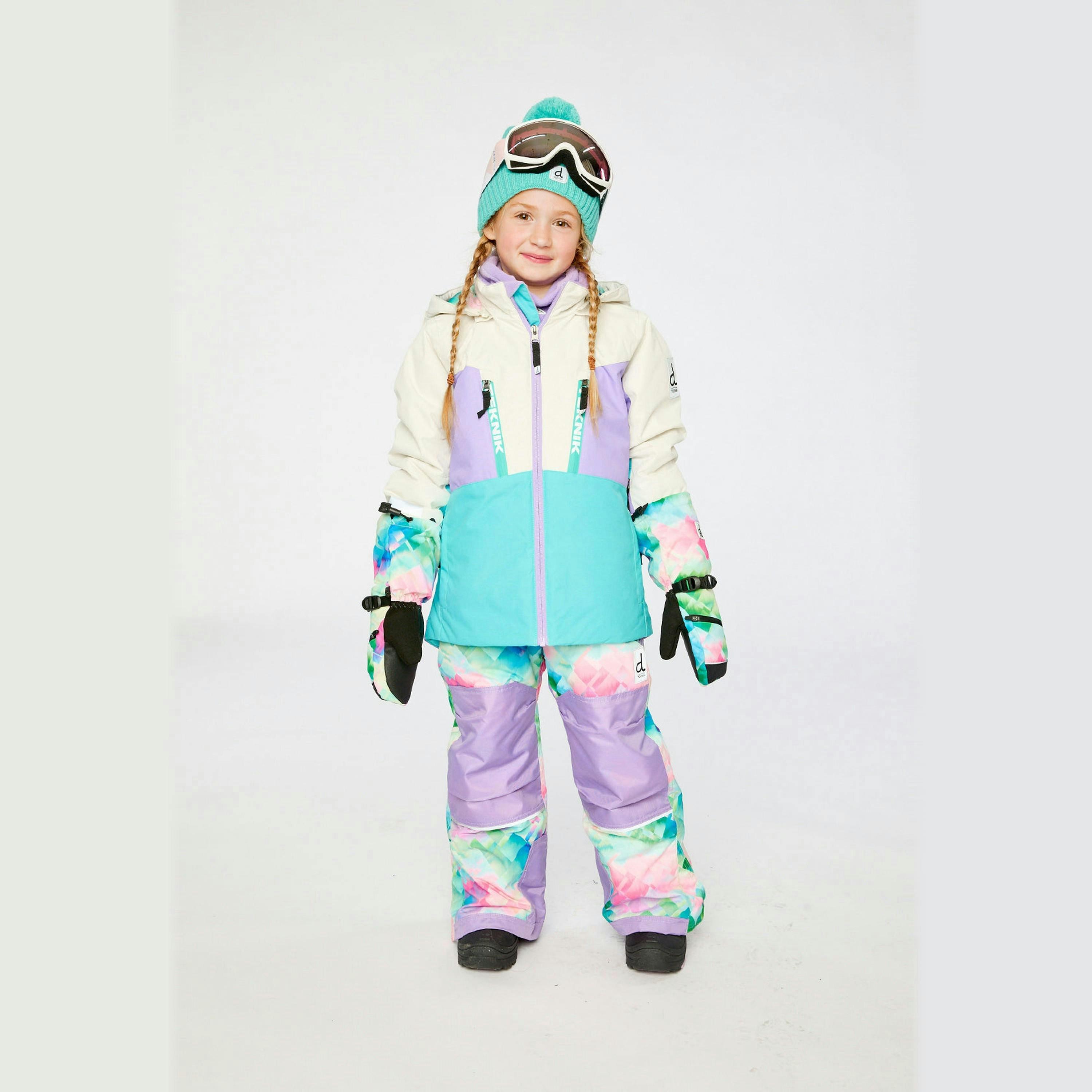 Two Piece Teknik Snowsuit Multicolored With A Diamond Pattern , view 2 of 6