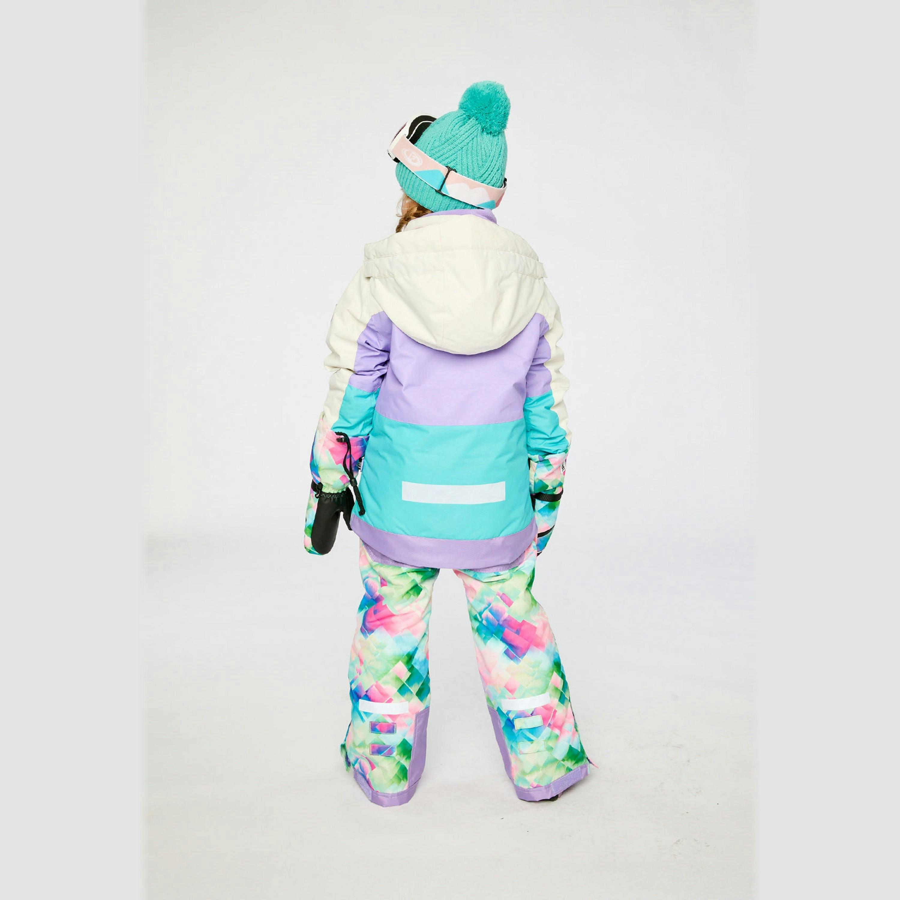 Two Piece Teknik Snowsuit Multicolored With A Diamond Pattern , view 4 of 6
