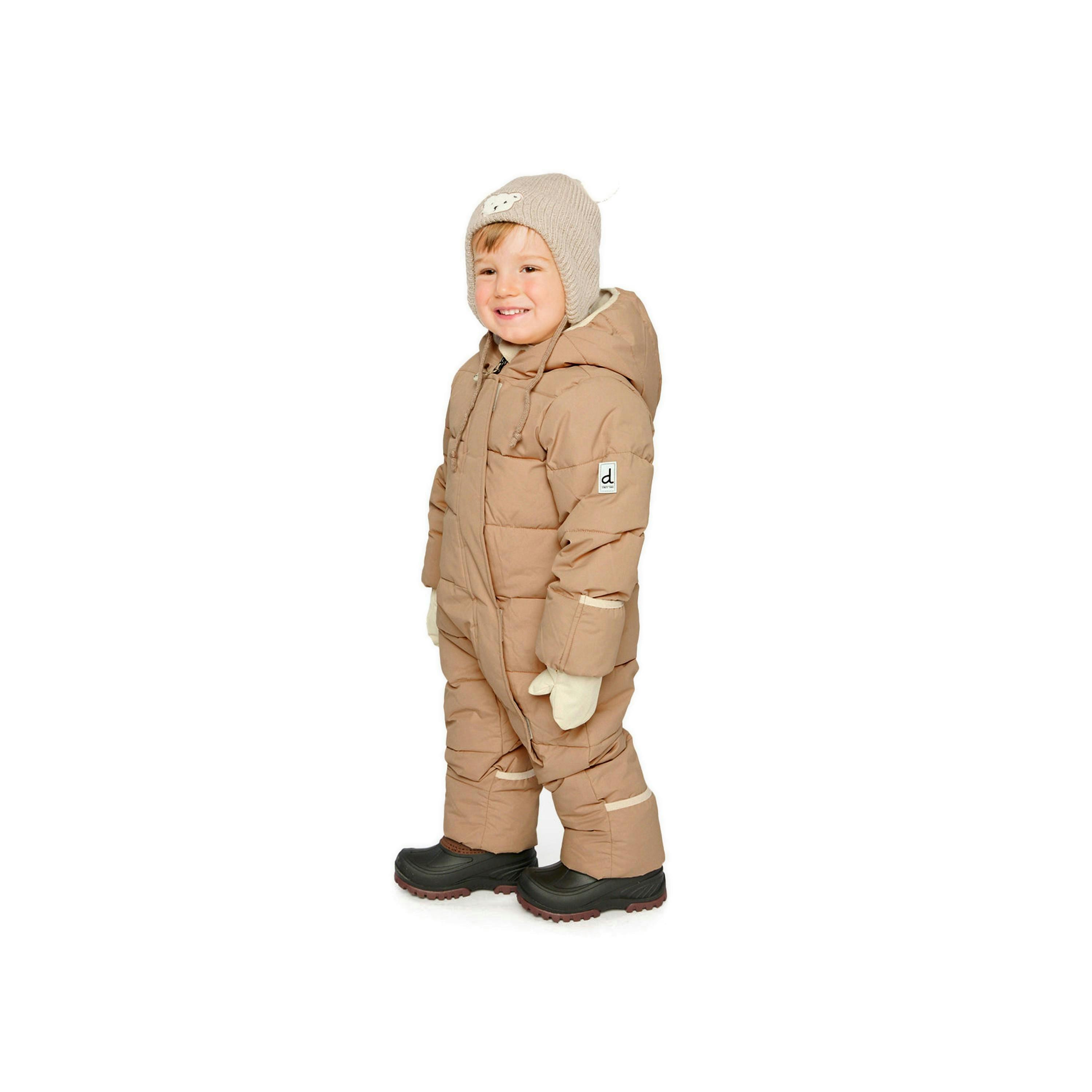 Baby Cloud One Piece Snowsuit Adapted For Car Seats Beige , view 3 of 5