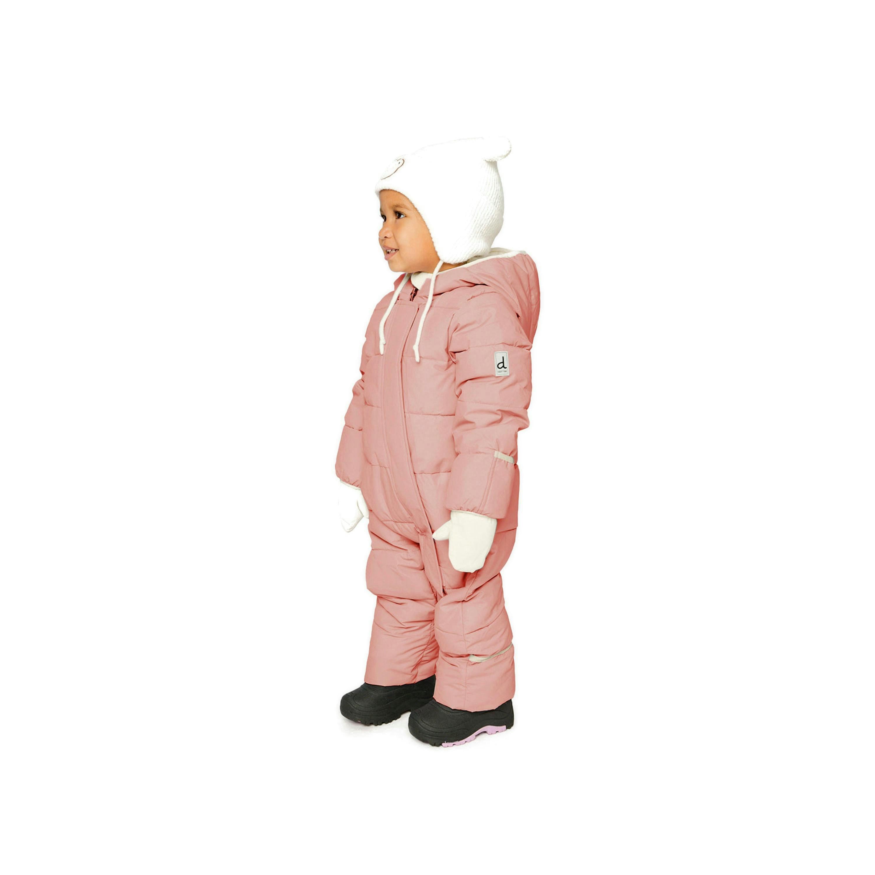 Baby Cloud One Piece Snowsuit Adapted For Car Seats Pale Dusty Pink , view 2 of 5
