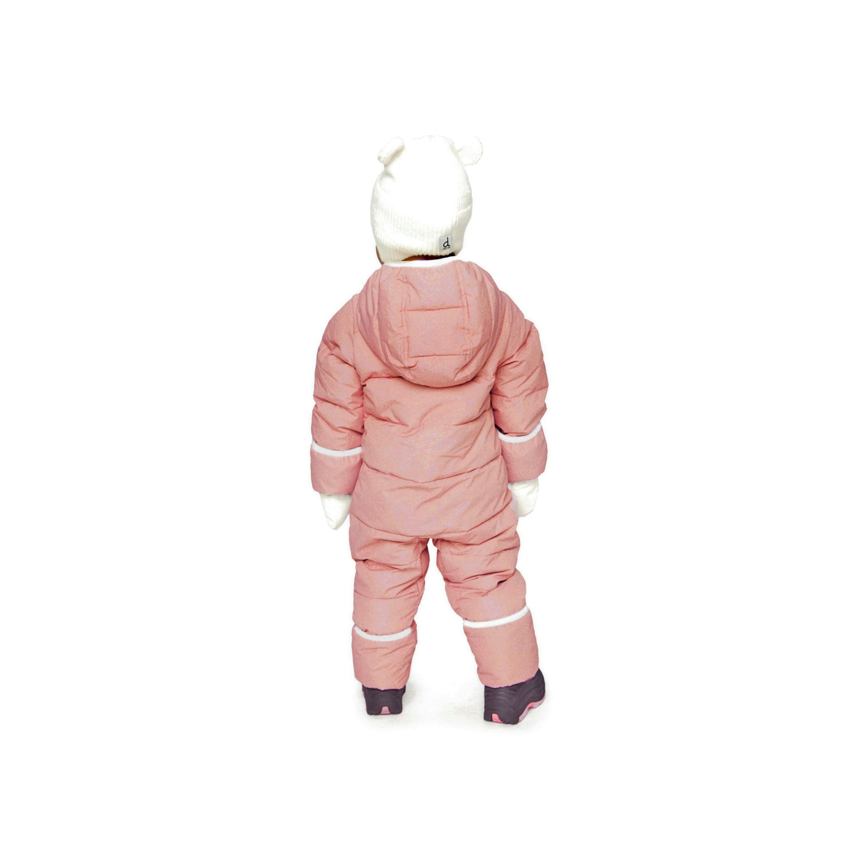 Baby Cloud One Piece Snowsuit Adapted For Car Seats Pale Dusty Pink , view 3 of 5