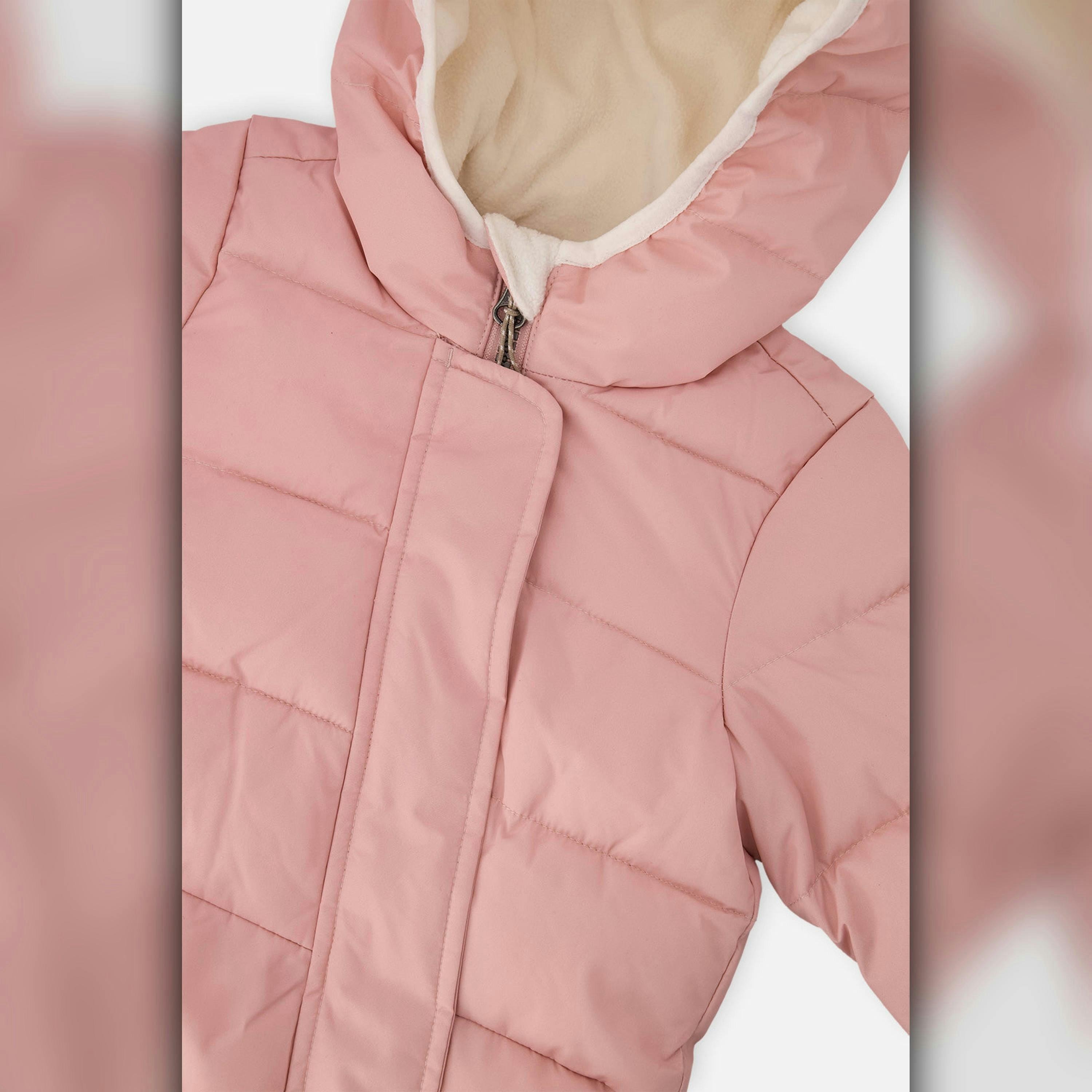 Baby Cloud One Piece Snowsuit Adapted For Car Seats Pale Dusty Pink , view 4 of 5