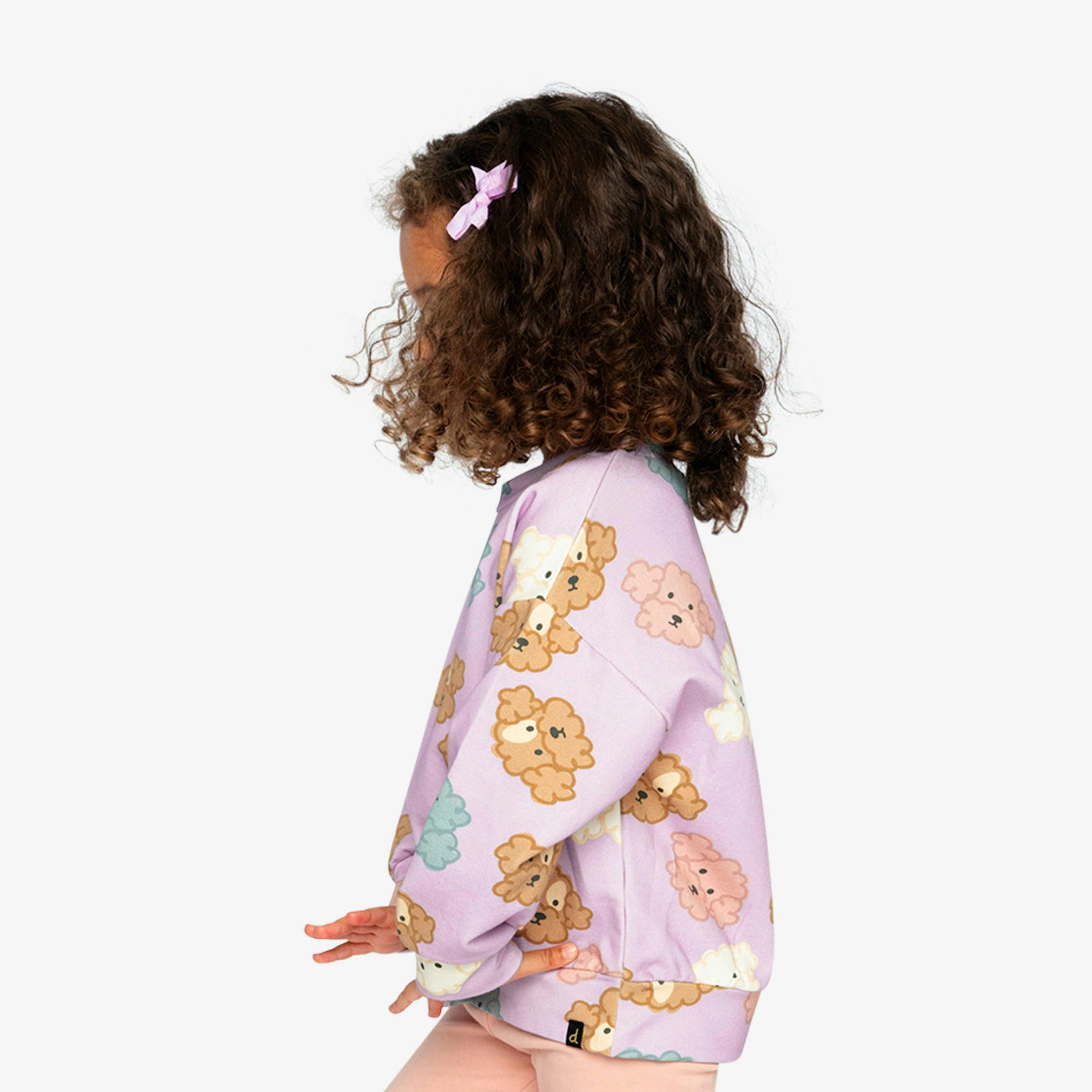 Printed Sweatshirt Purple Poodle Print , view 3 of 6