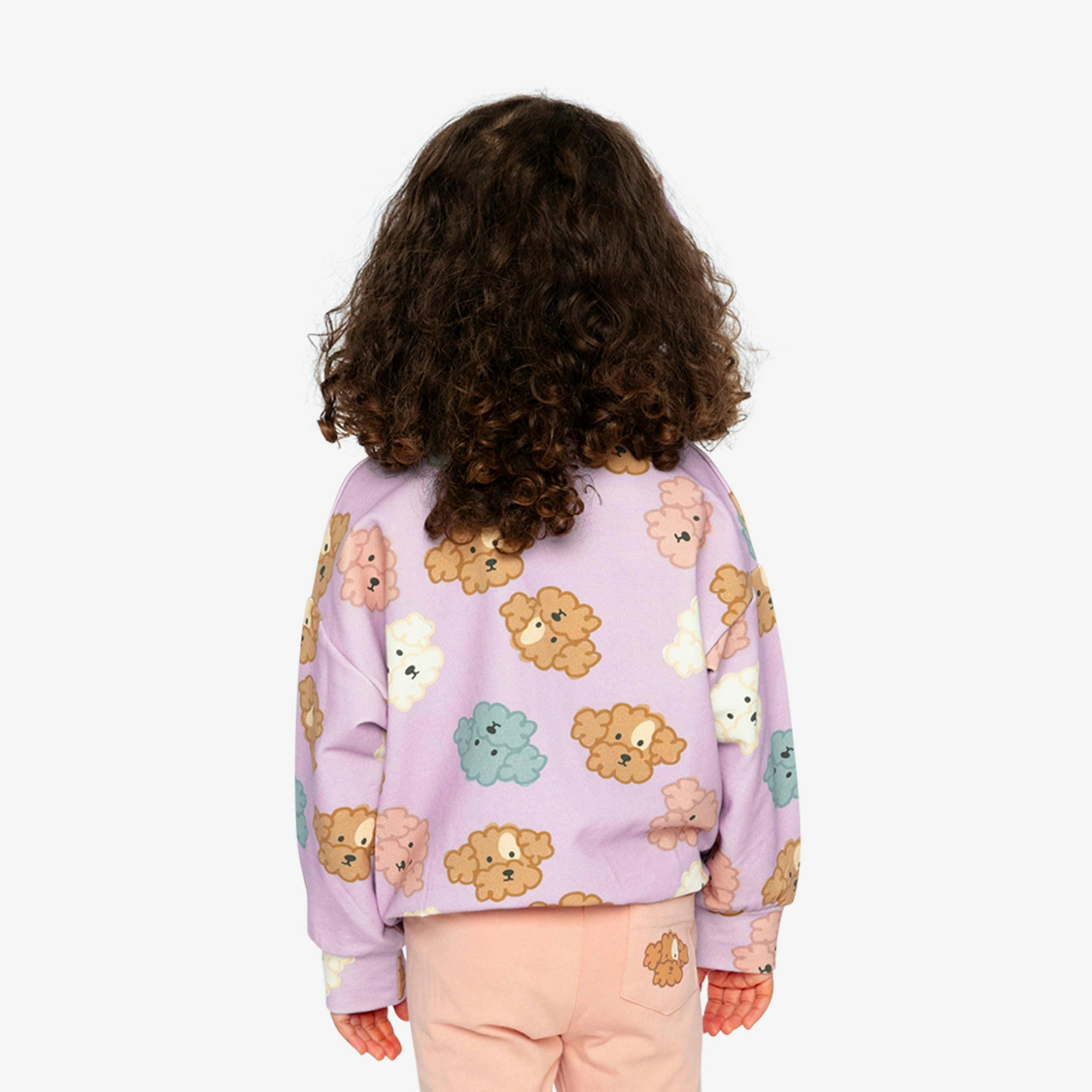 Printed Sweatshirt Purple Poodle Print , view 4 of 6