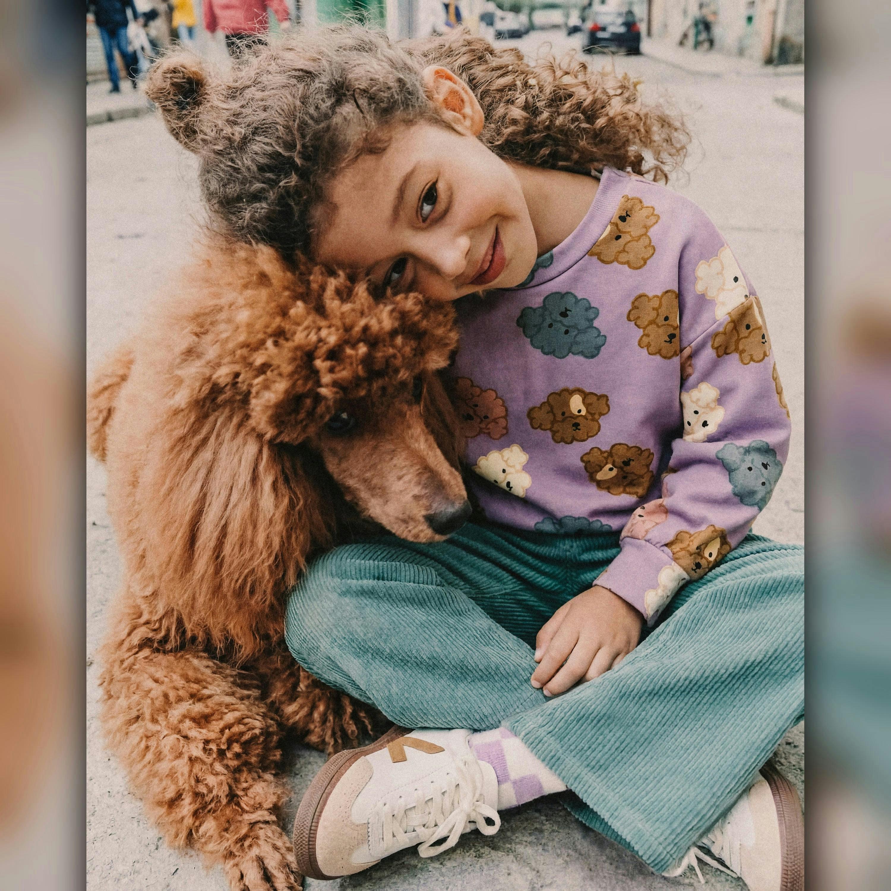 Printed Sweatshirt Purple Poodle Print , view 6 of 6