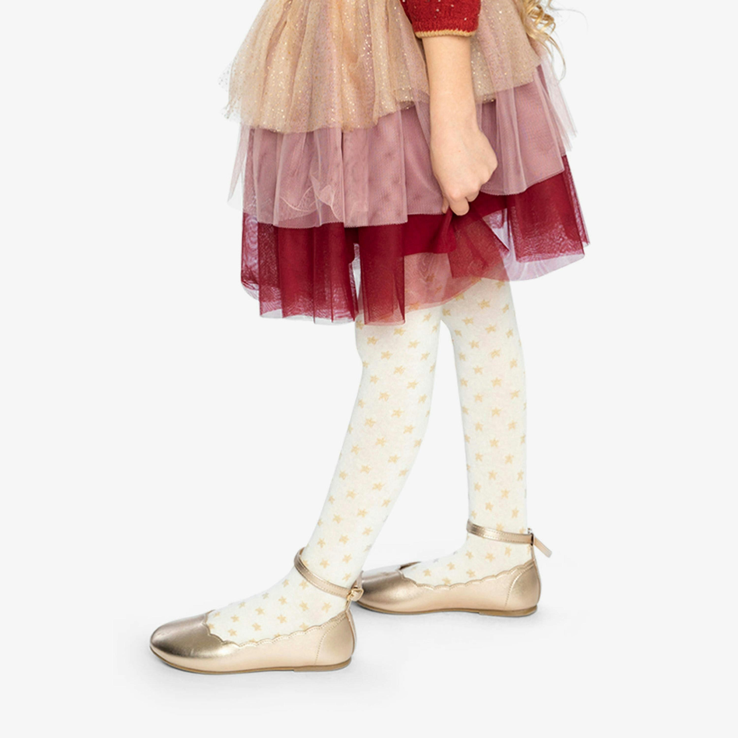 Multi Layer Glittering Mesh Skirt Red, Pink And Beige , view 3 of 6