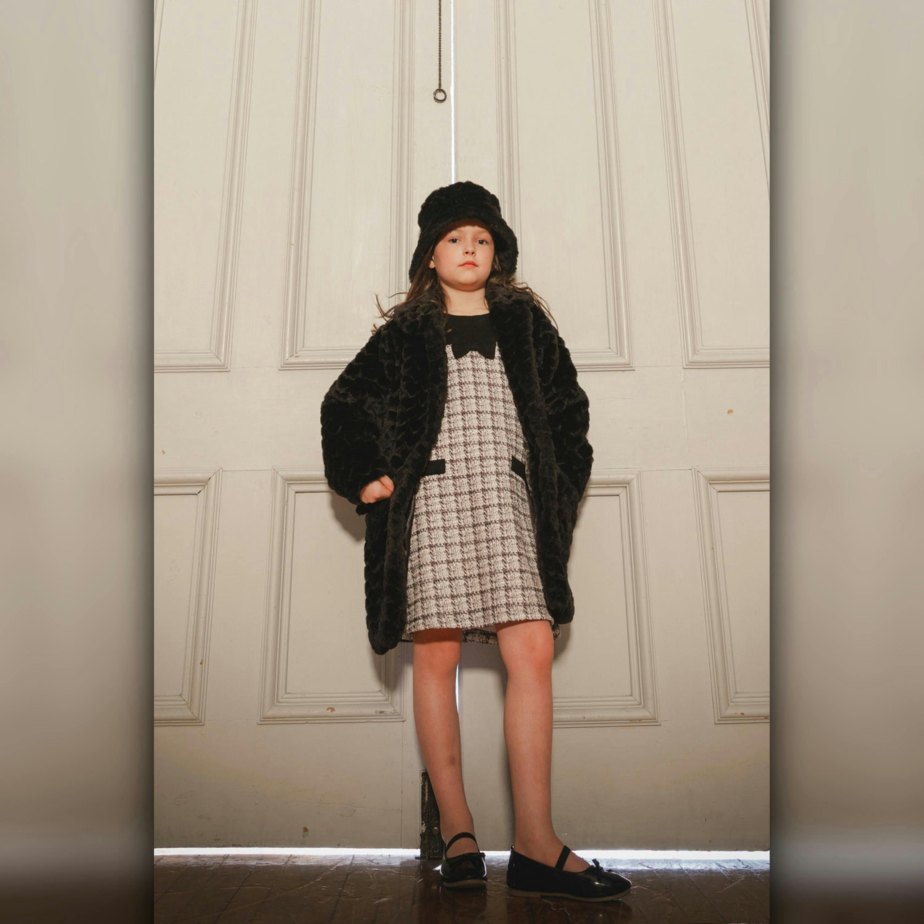 Faux Fur Long Coat Black , view 2 of 6