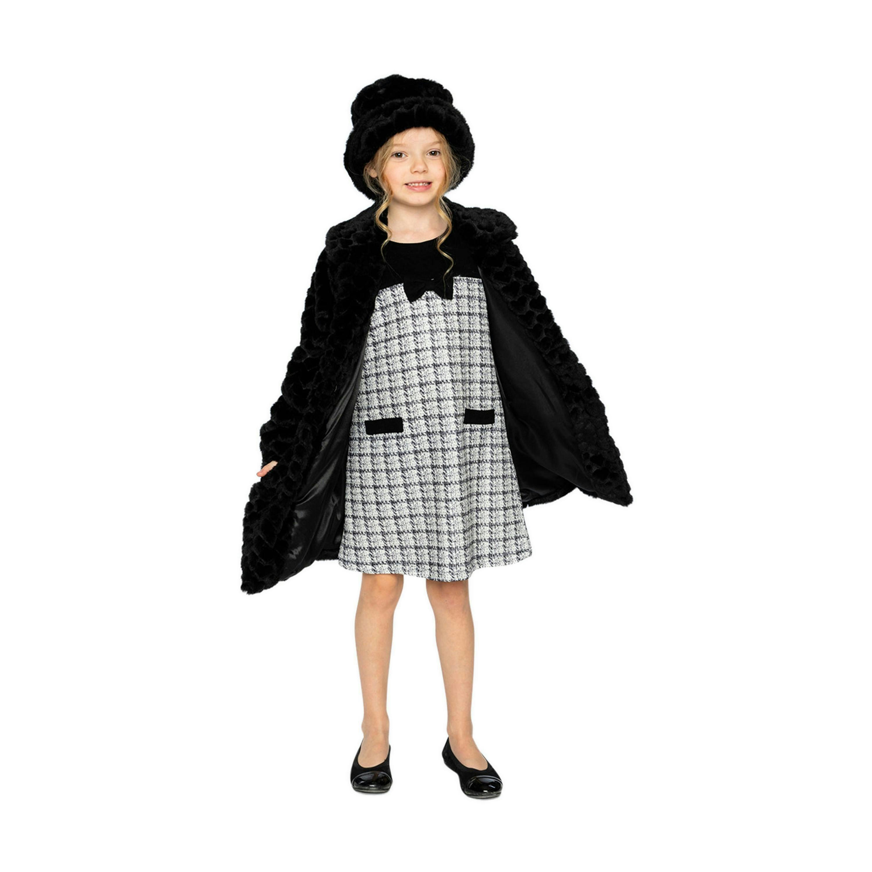 Faux Fur Long Coat Black , view 4 of 6