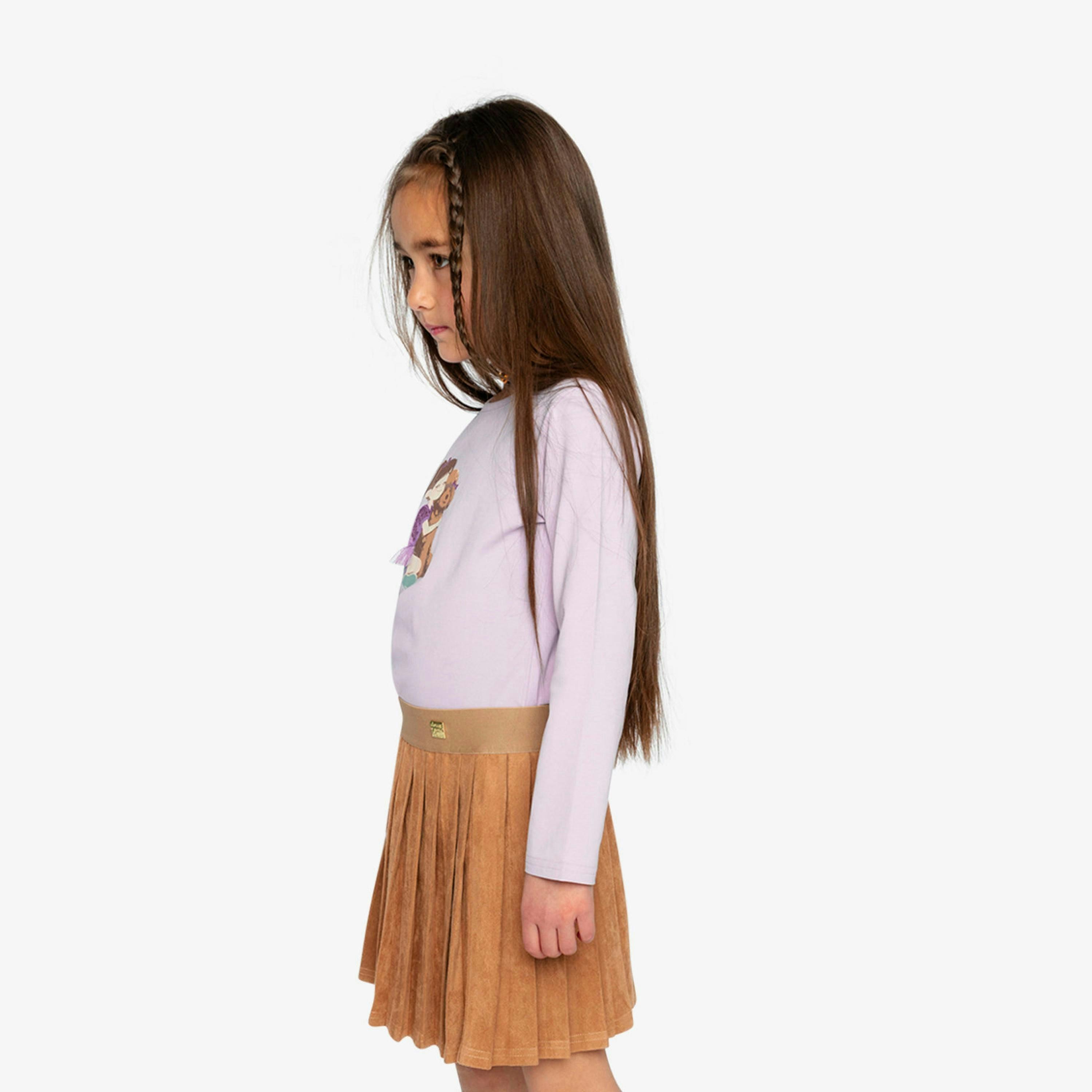 Long Sleeve Organic Cotton T-Shirt Lavender , view 3 of 6
