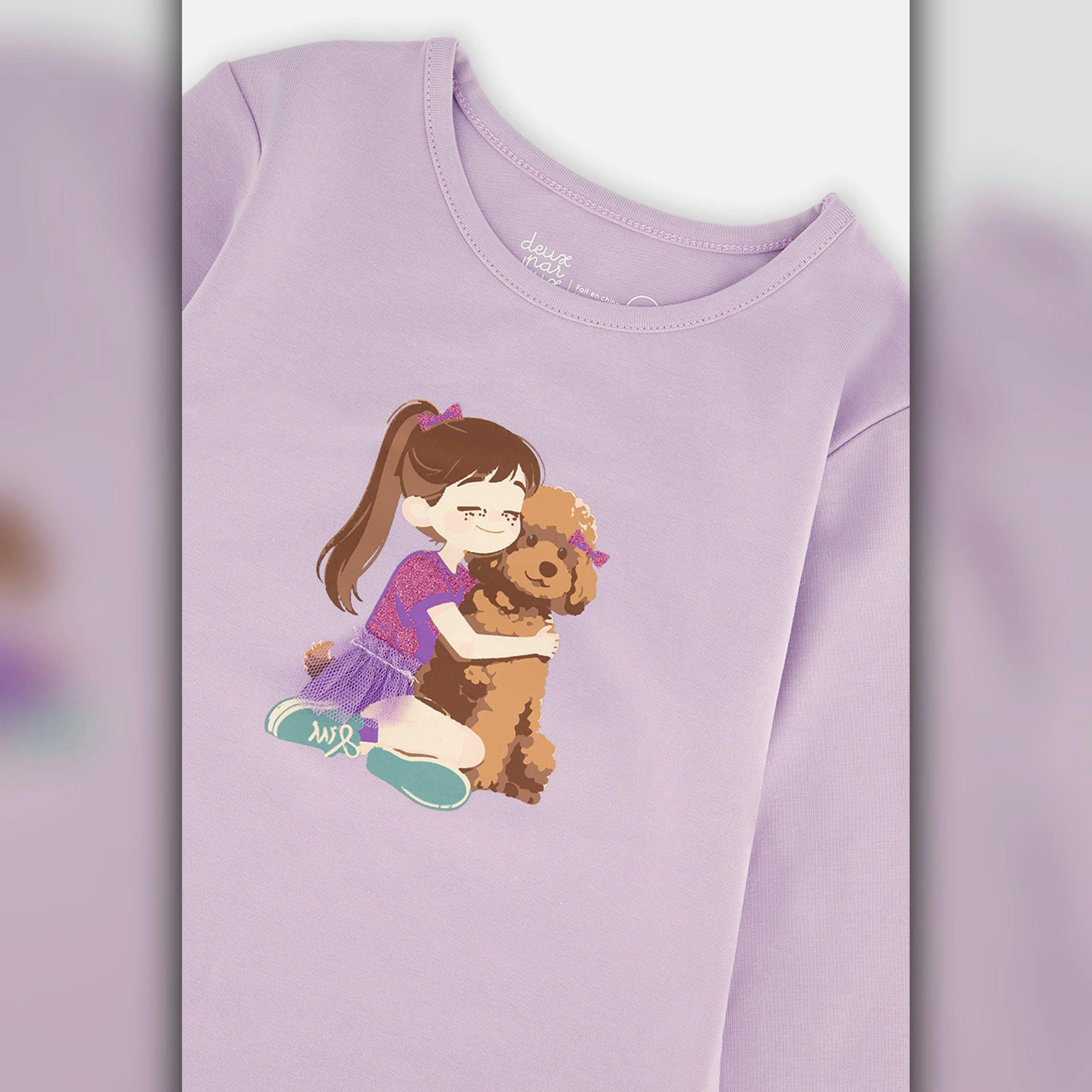 Long Sleeve Organic Cotton T-Shirt Lavender , view 6 of 6