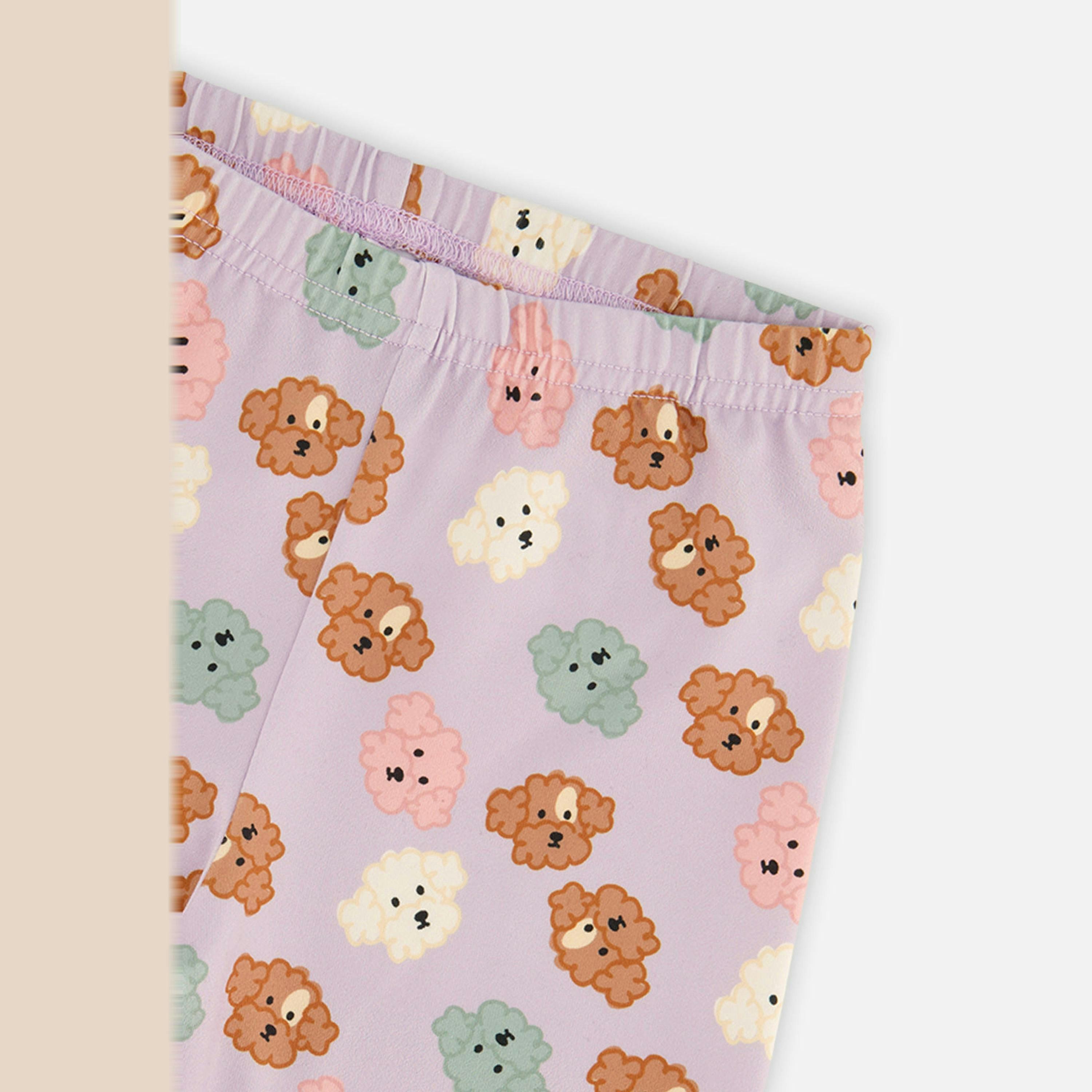 Organic Cotton Leggings Purple Poodle Print , view 6 of 6