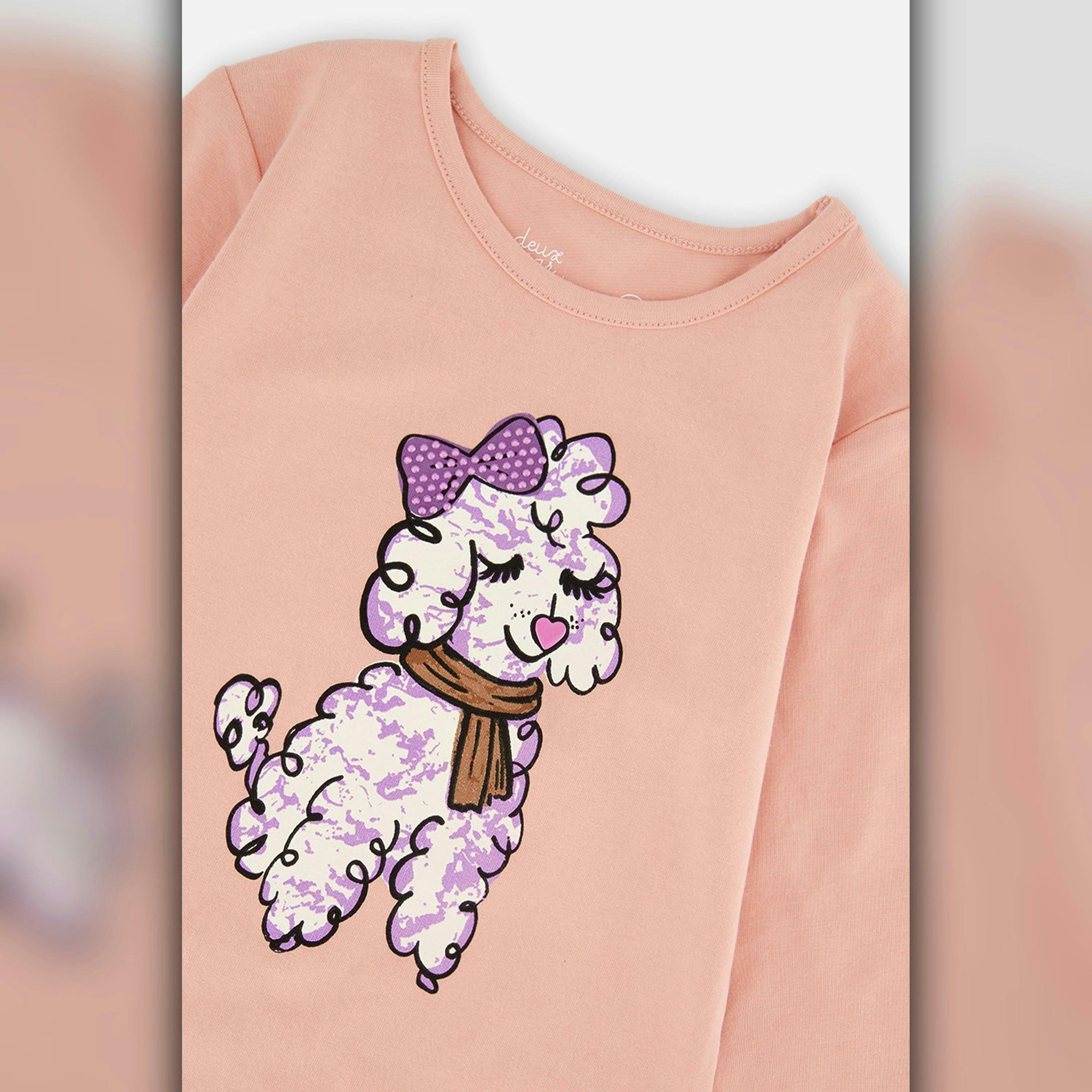 Long Sleeve Organic Cotton T-Shirt Pink , view 2 of 2