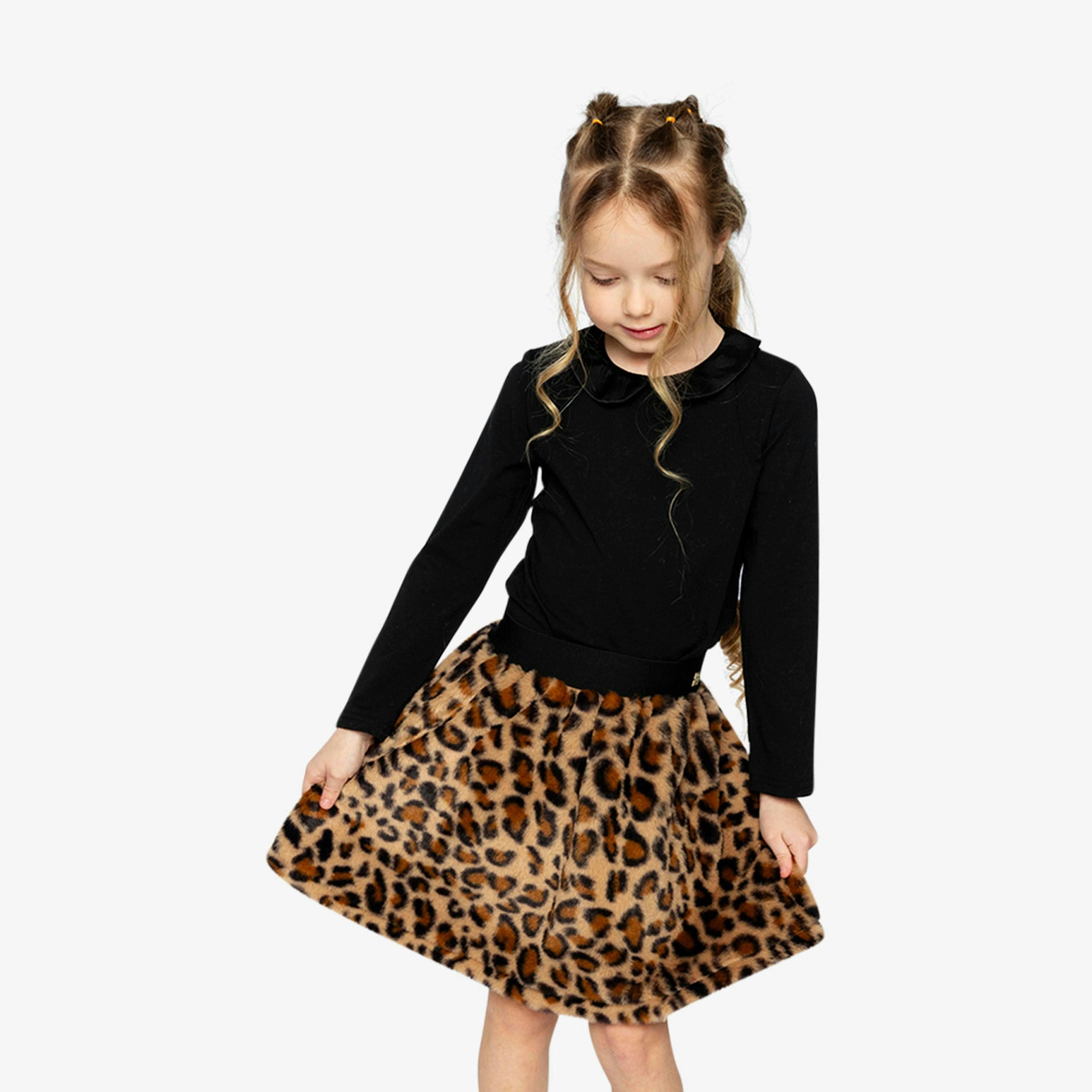 Organic Cotton T-Shirt With Peter Pan Collar Black , view 2 of 6