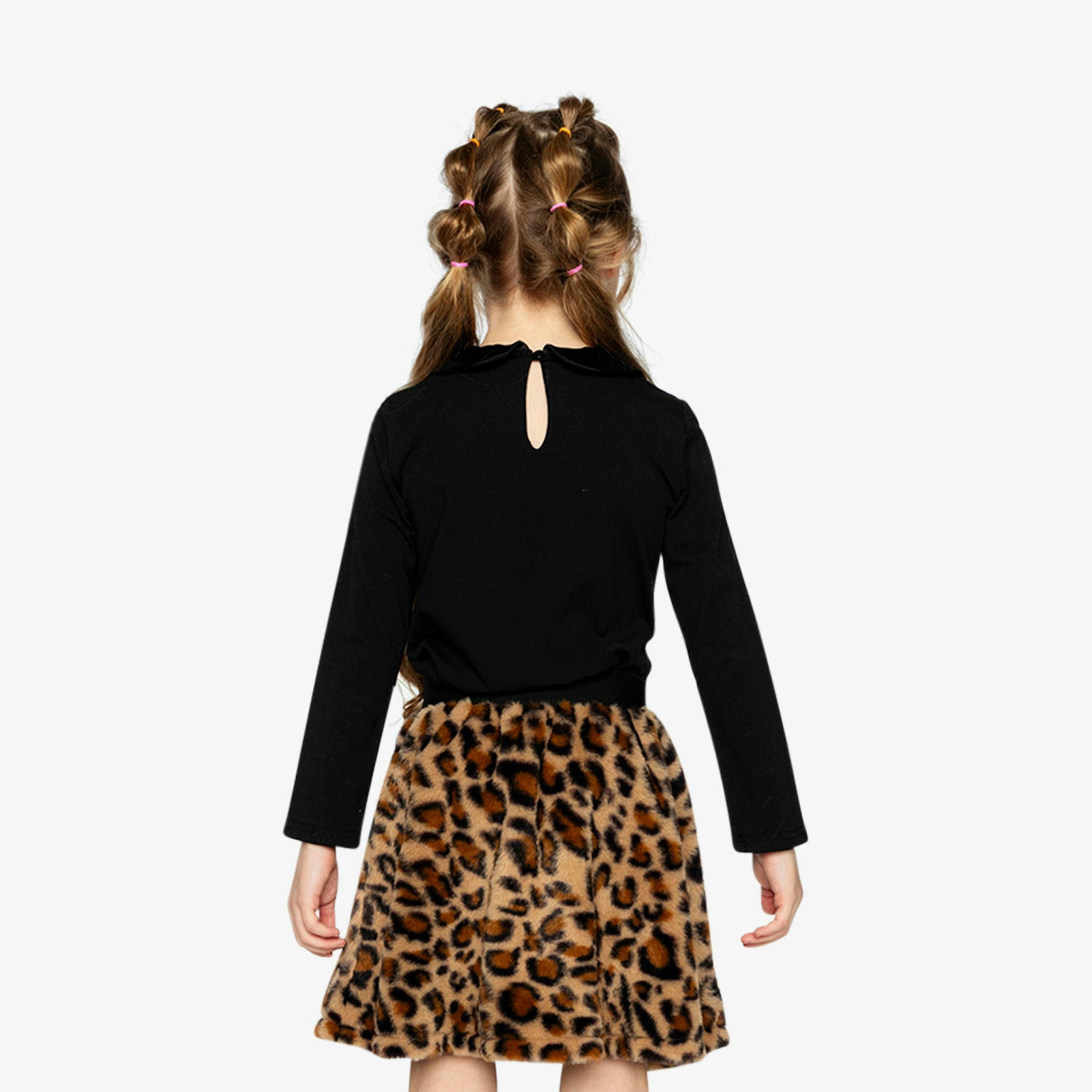 Organic Cotton T-Shirt With Peter Pan Collar Black , view 3 of 6