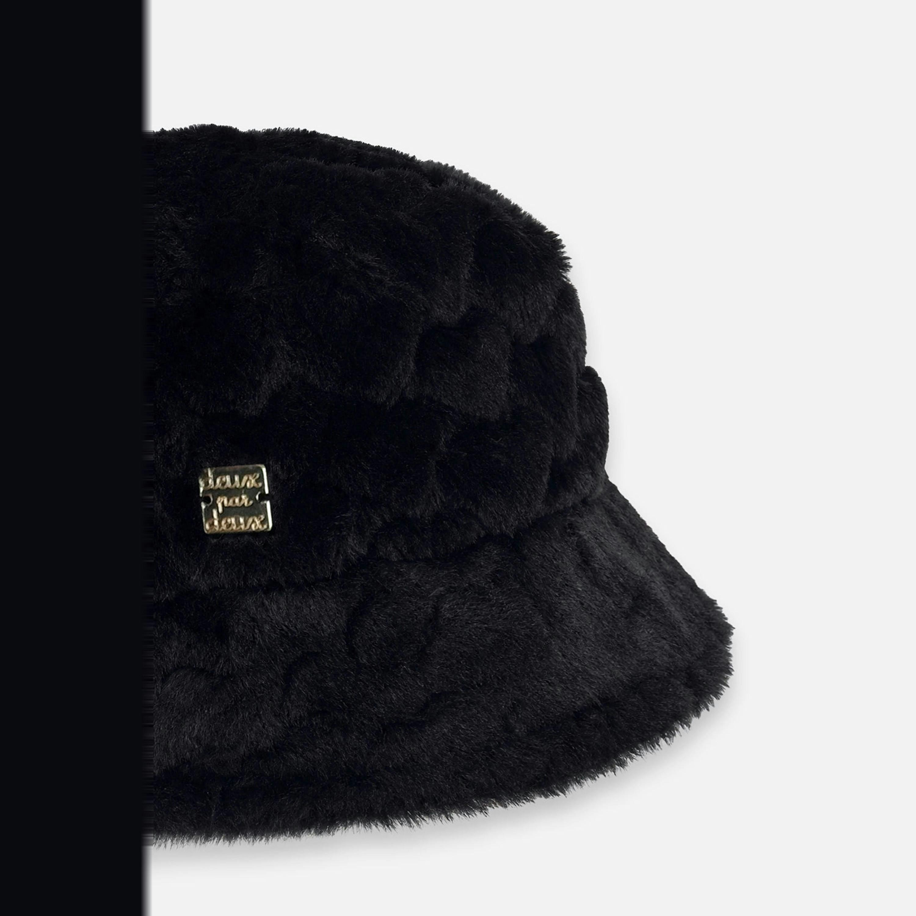 Faux Fur Bucket Hat Black , view 3 of 5
