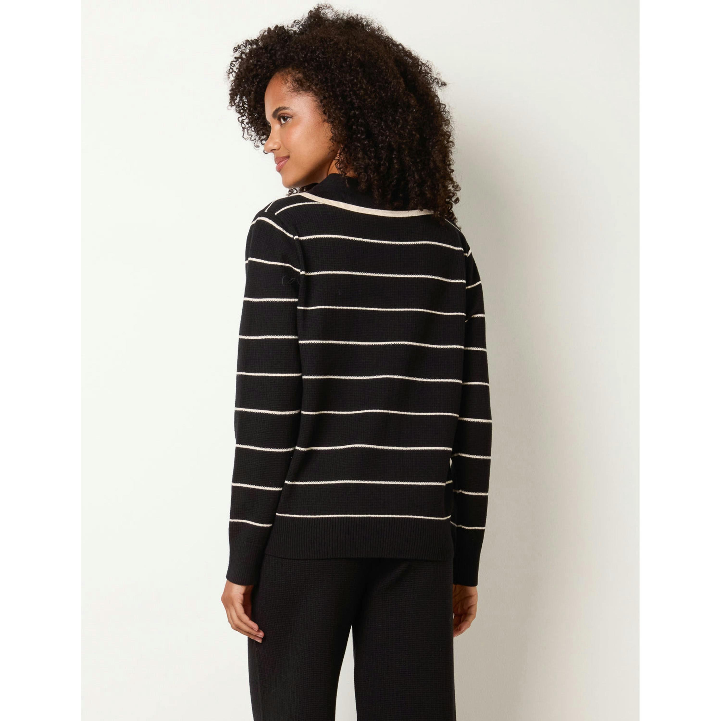 Blue Vanilla Stripe Knit Co-Ord Set  in Black , view 4 of 4