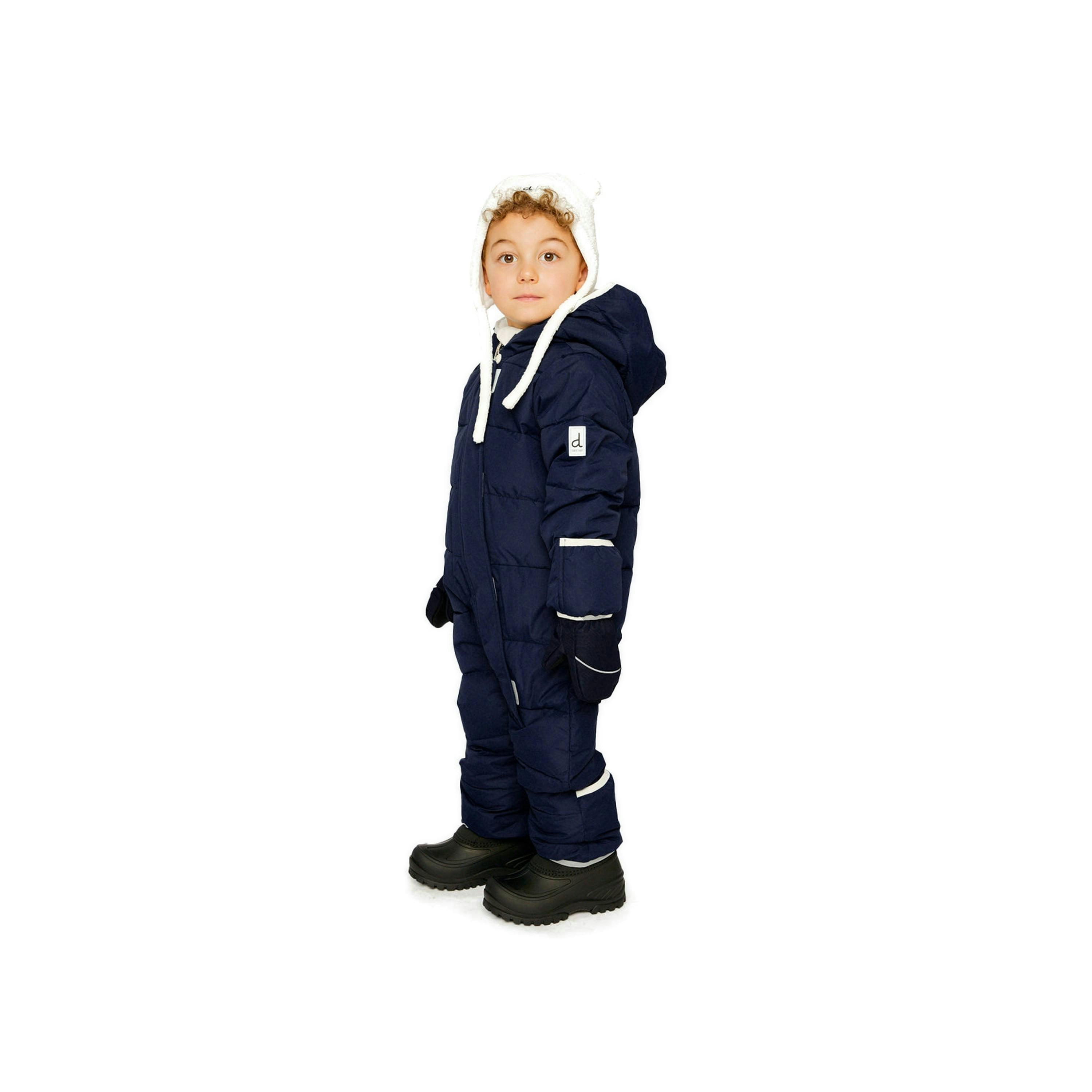 Baby Cloud One Piece Snowsuit Adapted For Car Seats Dark Blue , view 3 of 5
