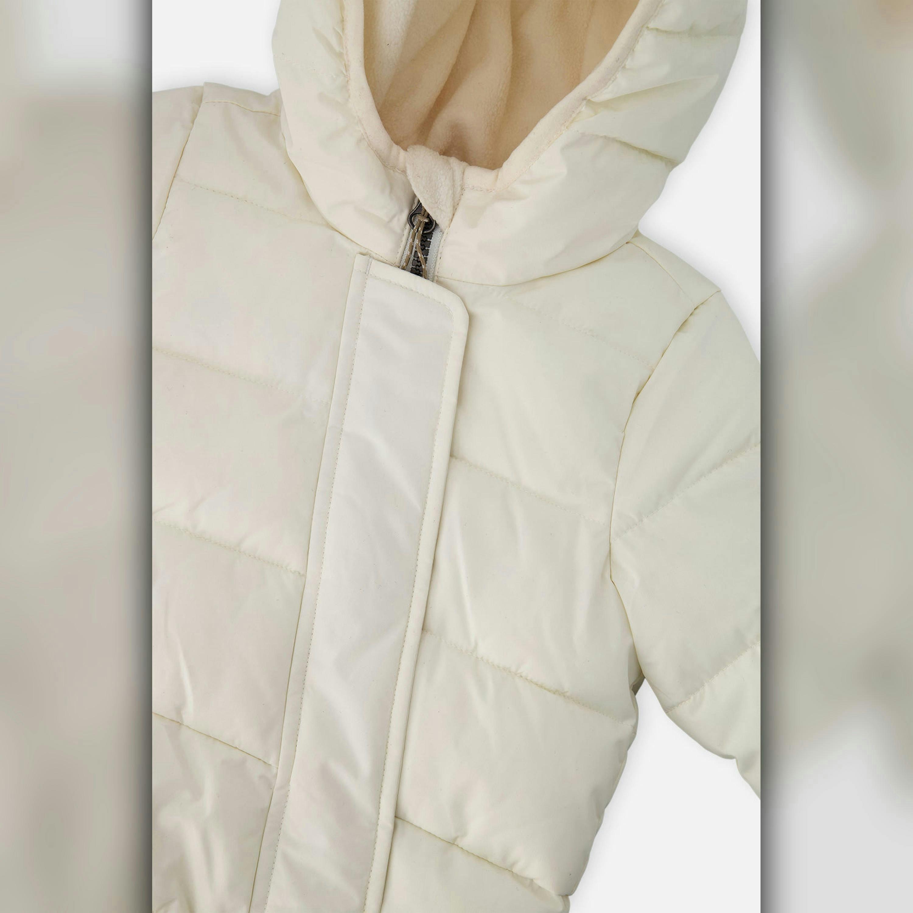 Baby Cloud One Piece Snowsuit Adapted For Car Seats Off White , view 3 of 4