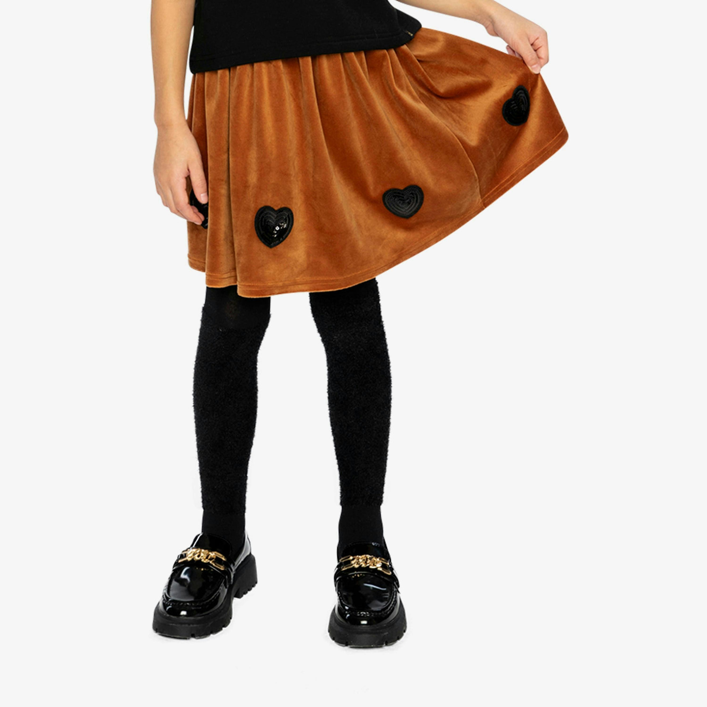 Velvet Skirt Brown , view 2 of 6