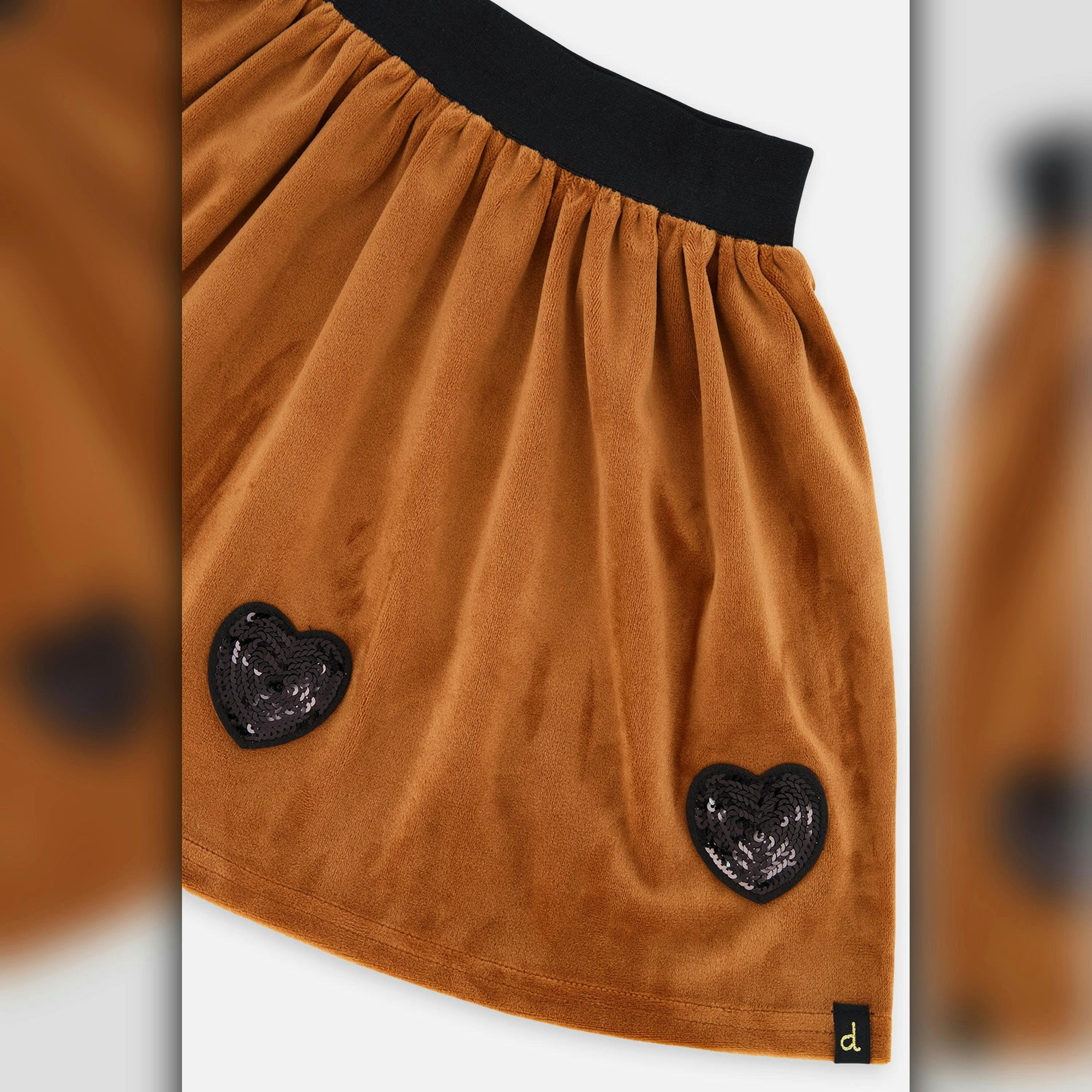 Velvet Skirt Brown , view 6 of 6