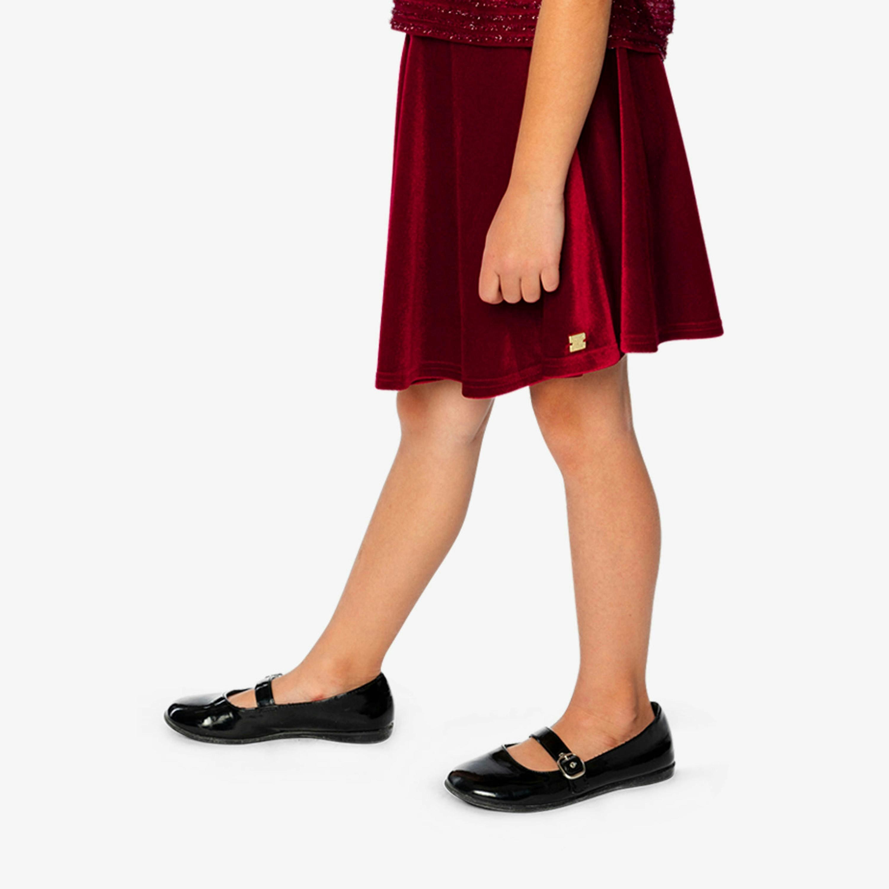 Velvet Skirt Red , view 3 of 6