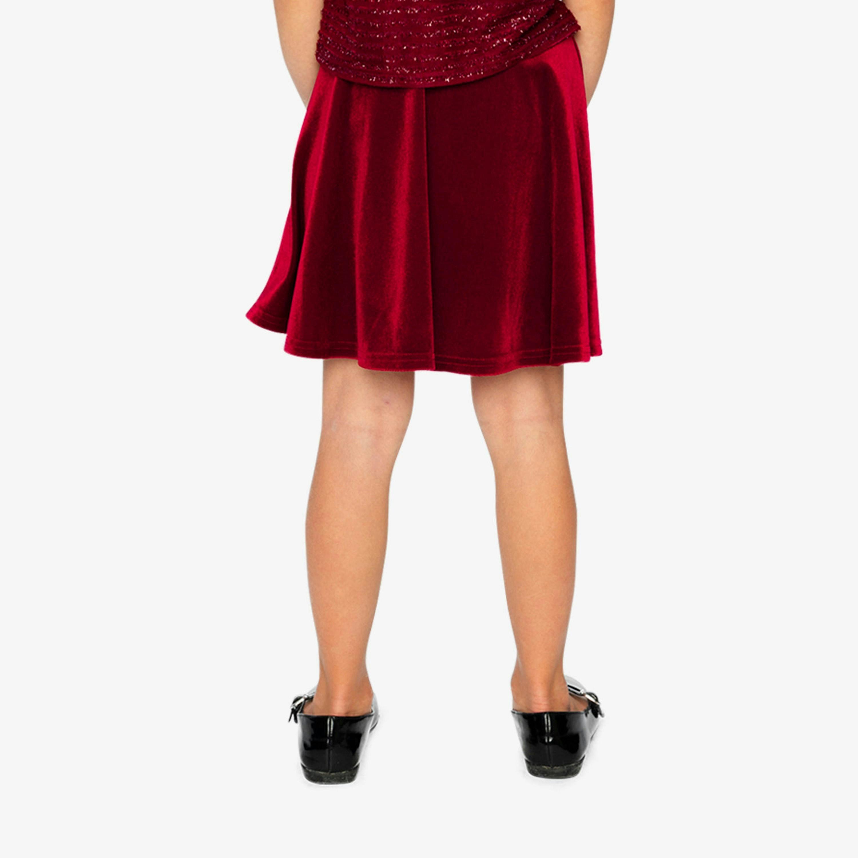 Velvet Skirt Red , view 4 of 6