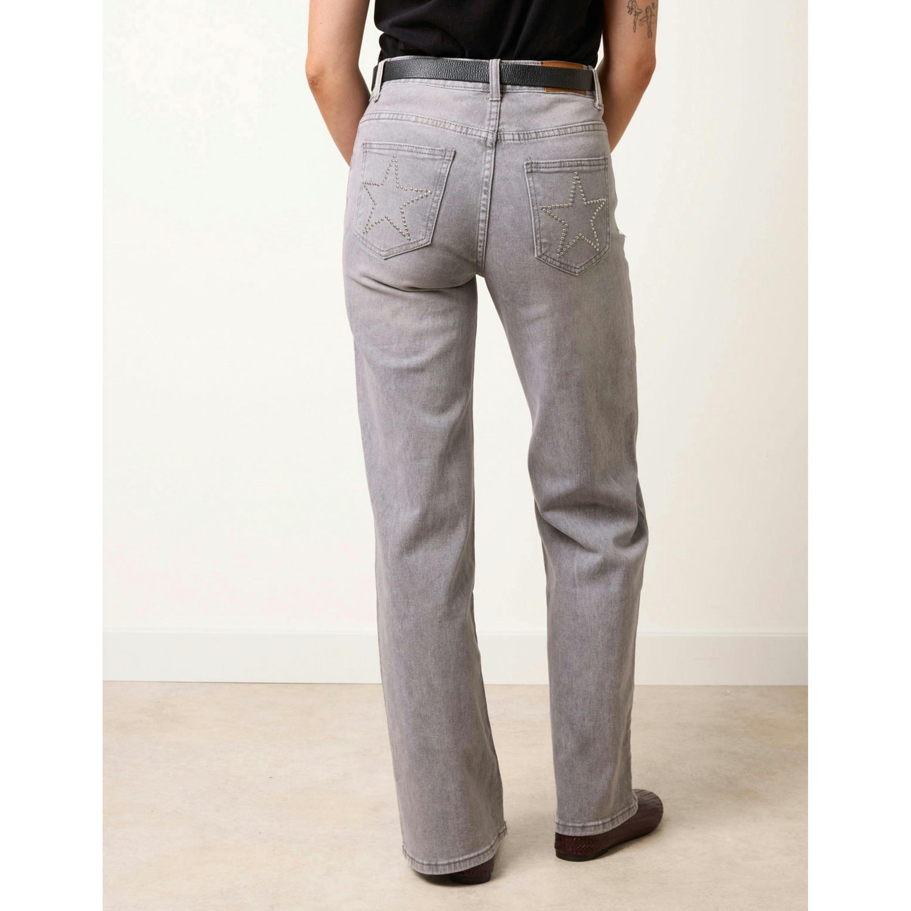 Blue Vanilla Stud Star Pocket Wide Leg Jeans  in Grey , view 2 of 4