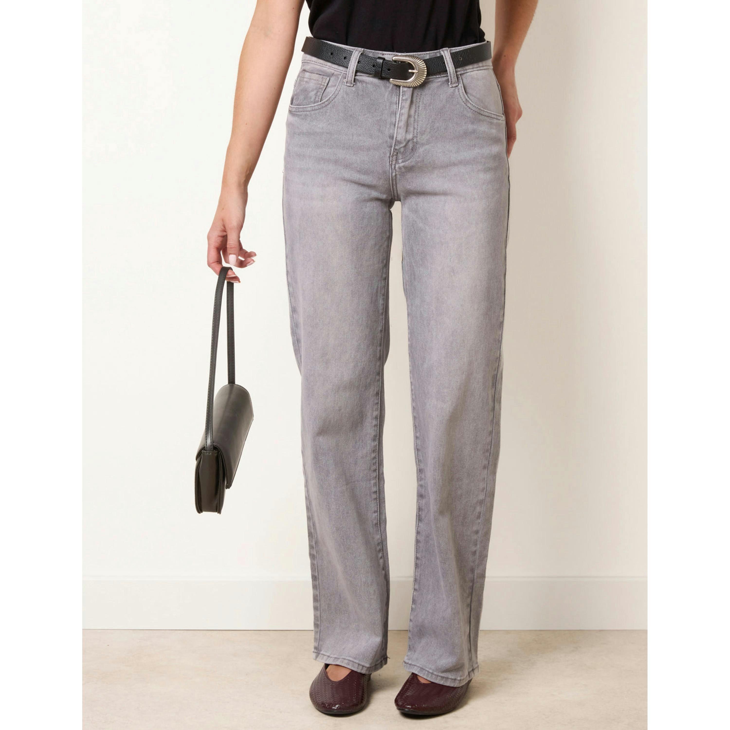 Blue Vanilla Stud Star Pocket Wide Leg Jeans  in Grey , view 4 of 4