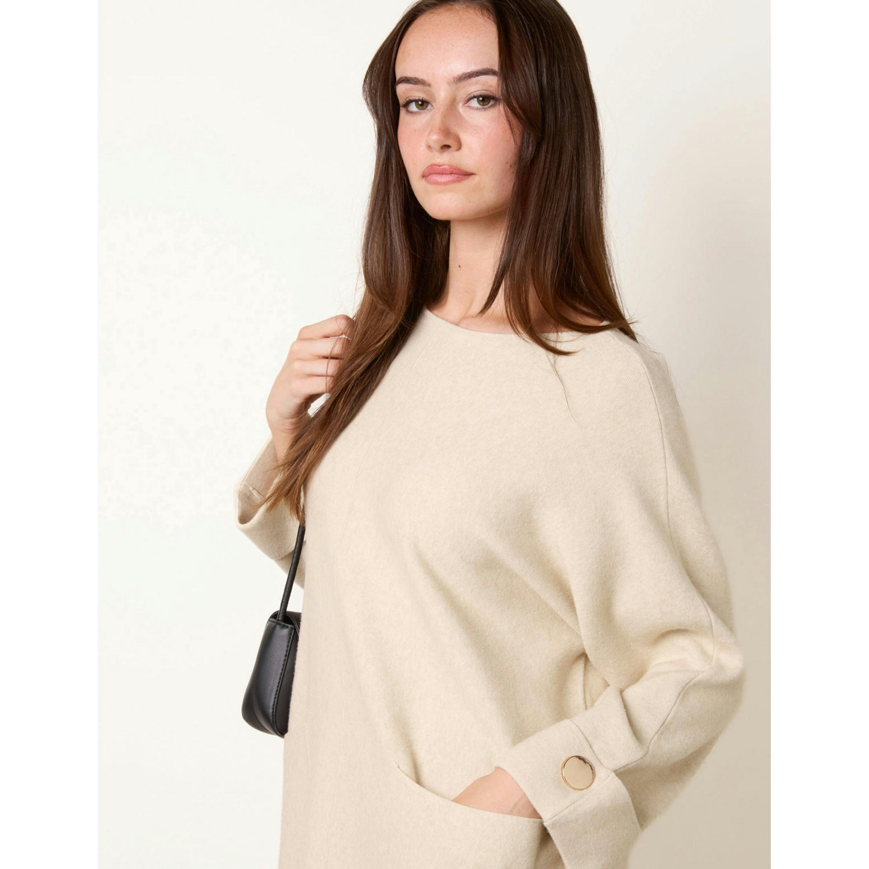 Blue Vanilla Front Seam Pocket Tunic  in Beige , view 3 of 4