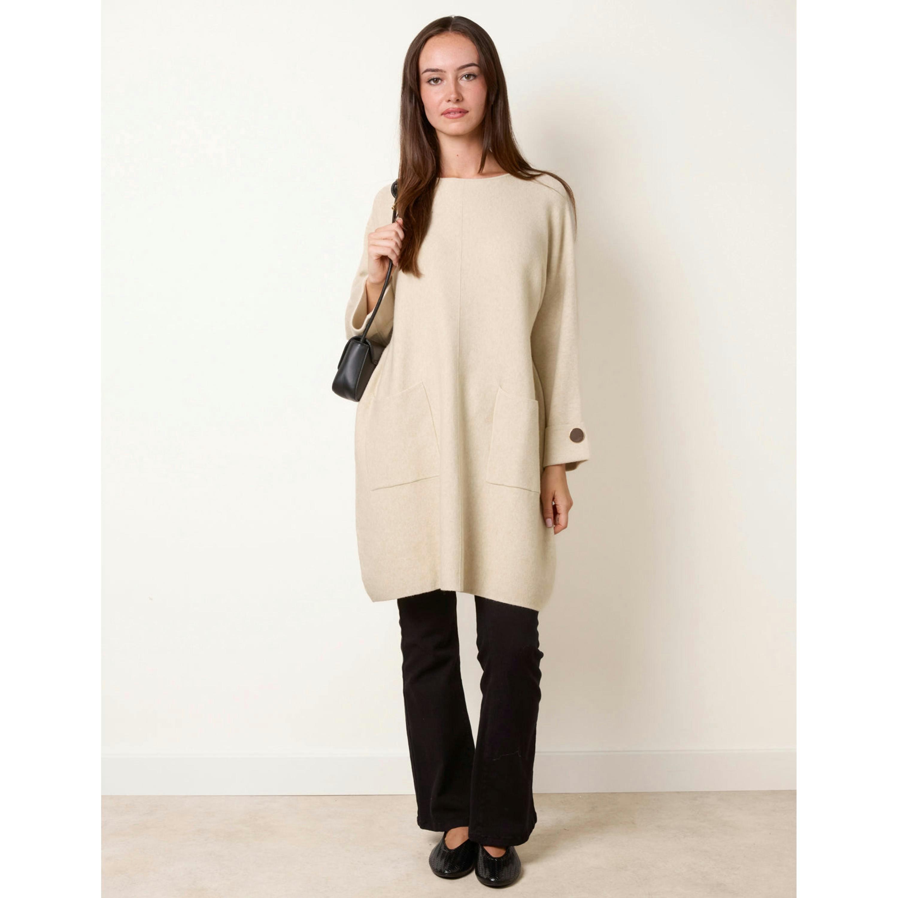 Blue Vanilla Front Seam Pocket Tunic  in Beige , view 4 of 4