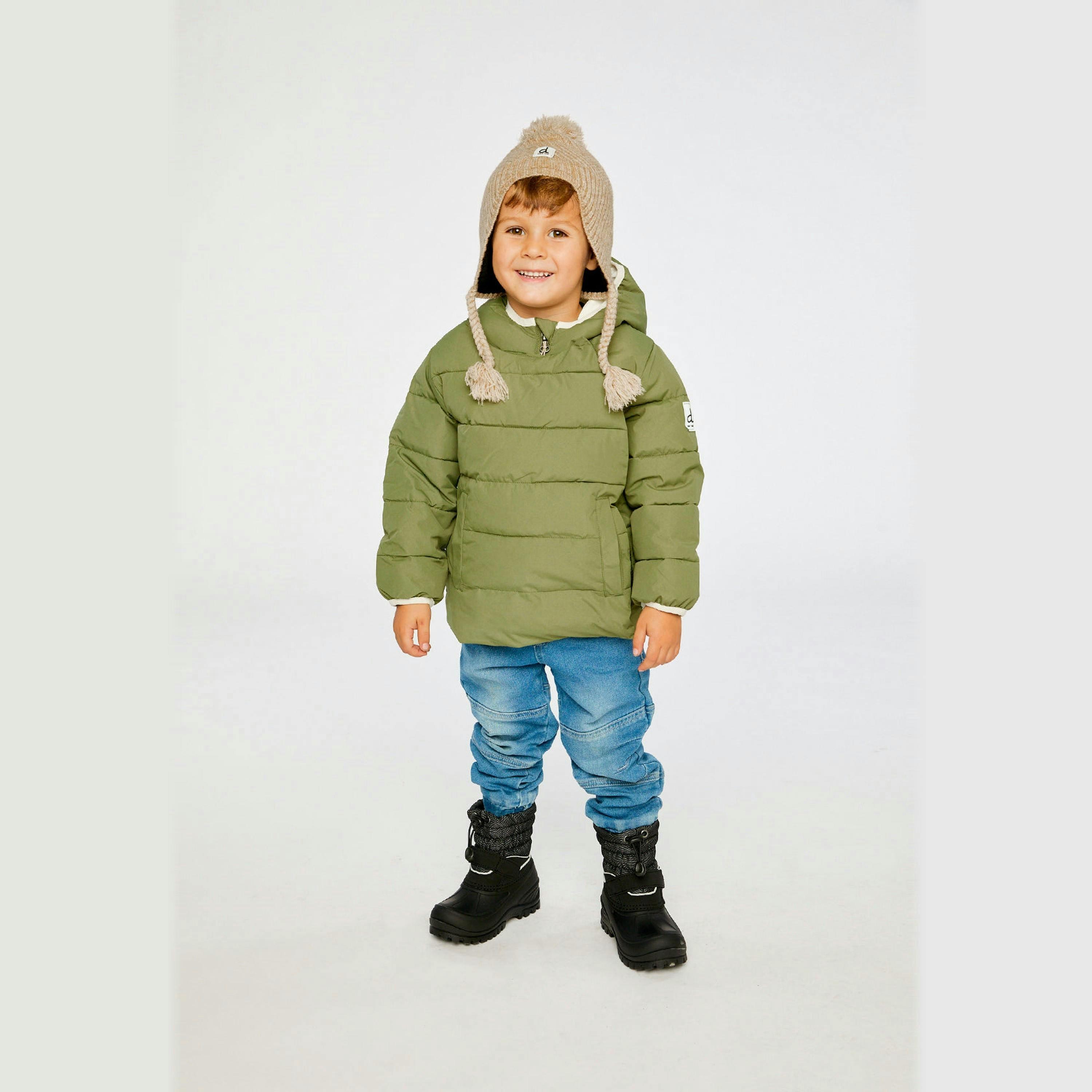 Winter Jacket Adapted For Car Seats Olive Green , view 2 of 6