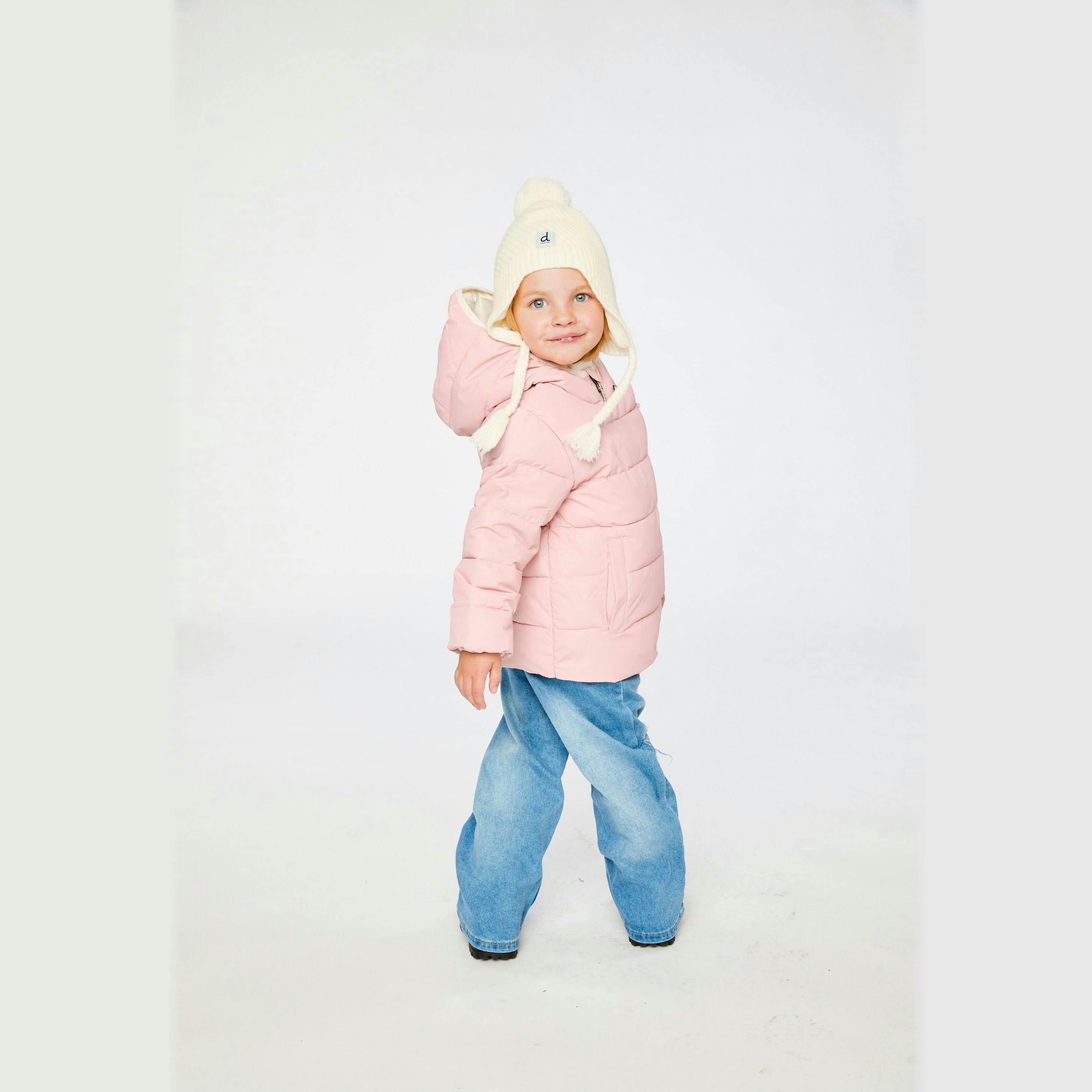 Winter Jacket Adapted For Car Seats Pale Dusty Pink , view 3 of 6