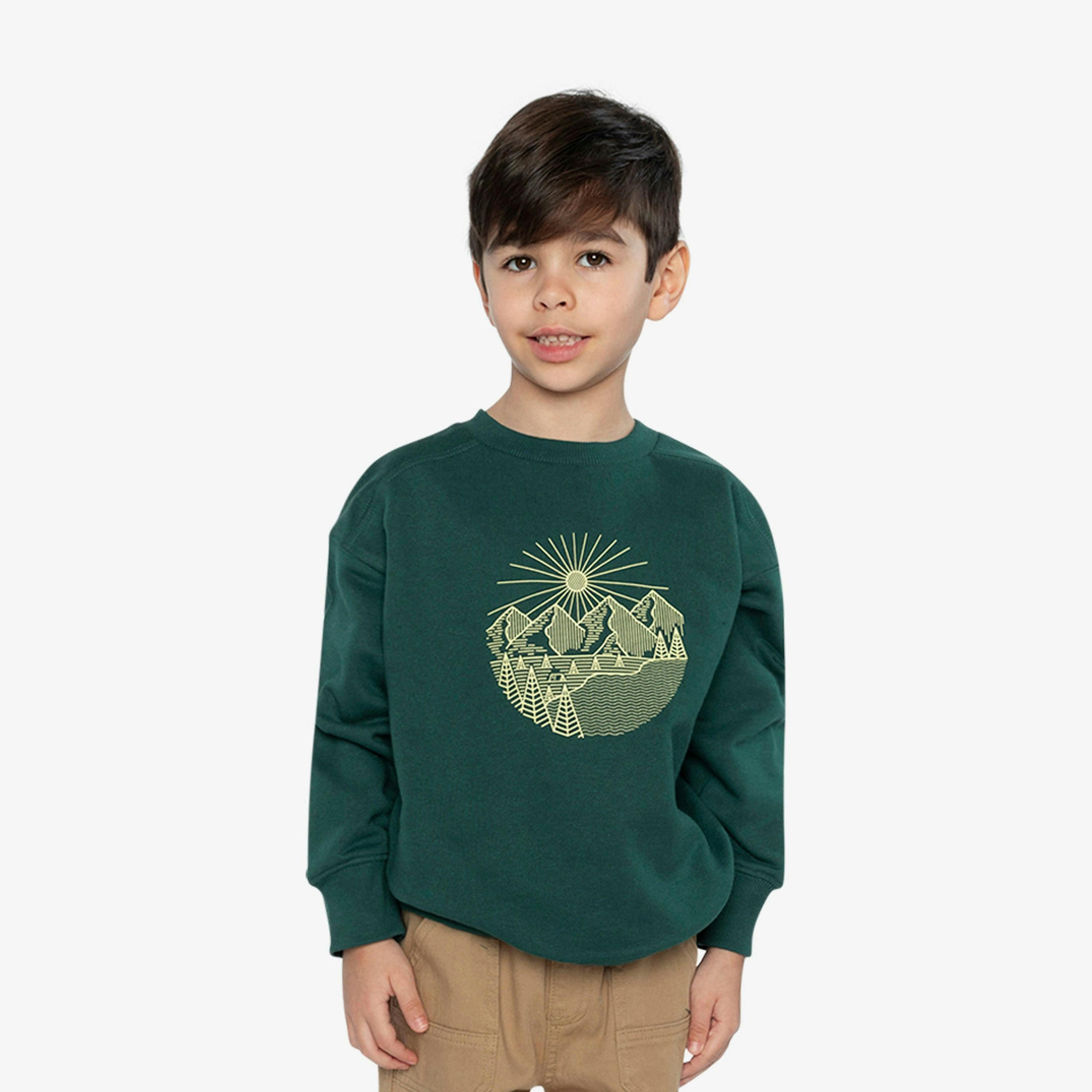 Fleece Sweatshirt Green Forest , view 2 of 4