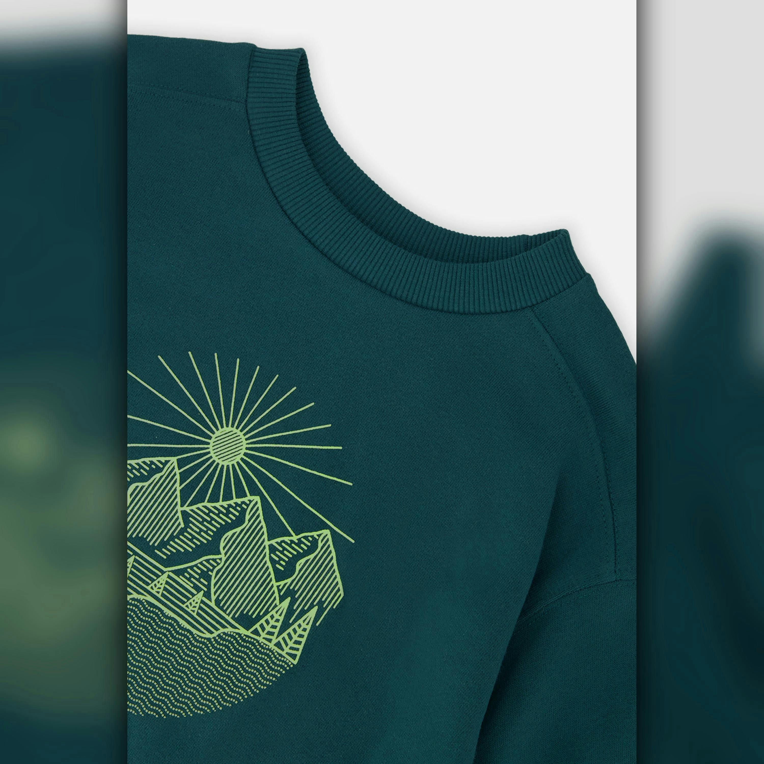 Fleece Sweatshirt Green Forest , view 3 of 4