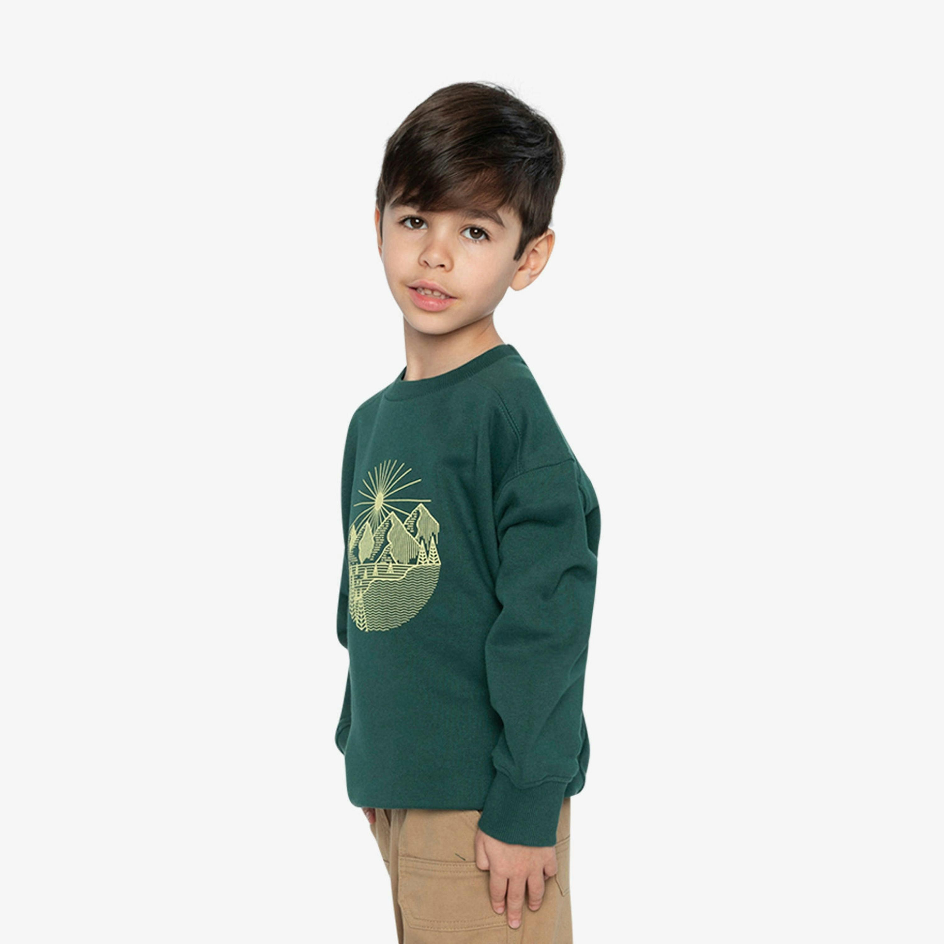 Fleece Sweatshirt Green Forest , view 4 of 4