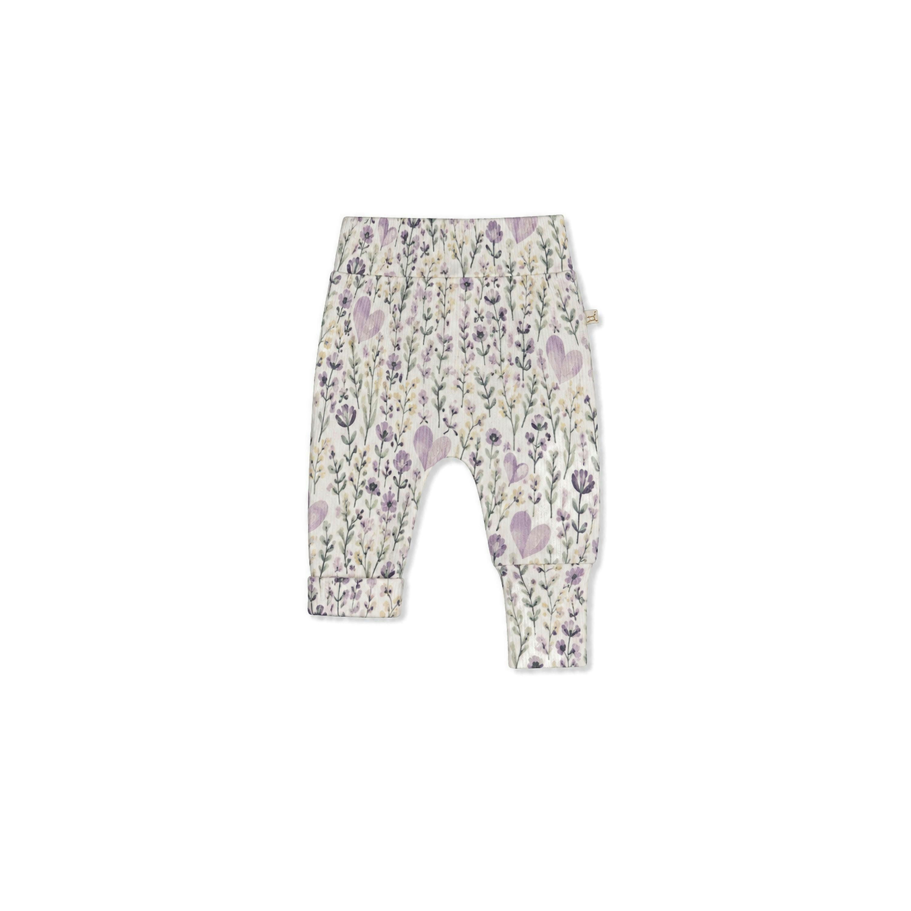 Two Pack Organic Cotton Evolutive Pants Purple Floral Print , view 3 of 3