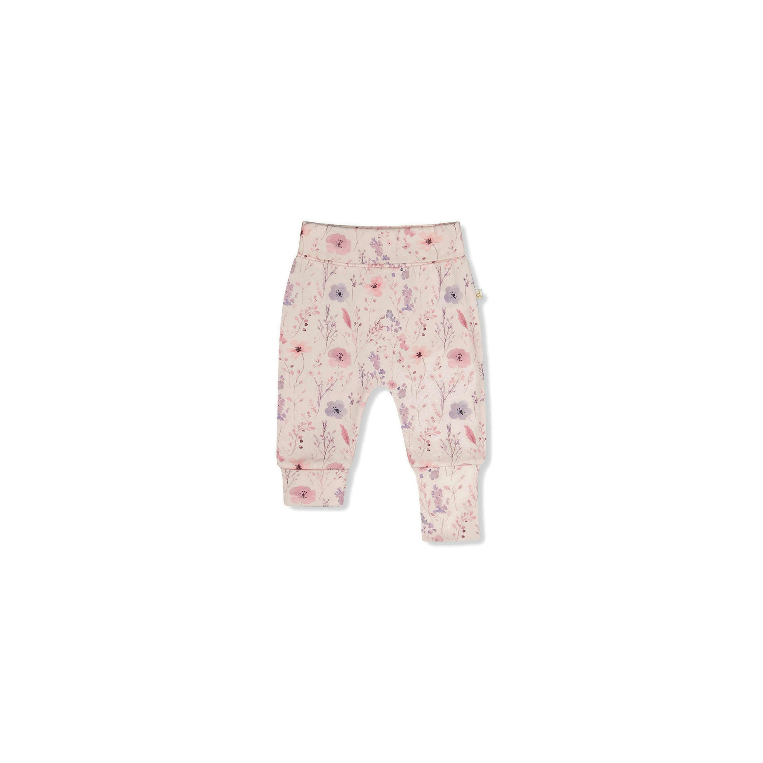 Two Pack Organic Cotton Evolutive Pants Pink Printed Flowers , view 2 of 2